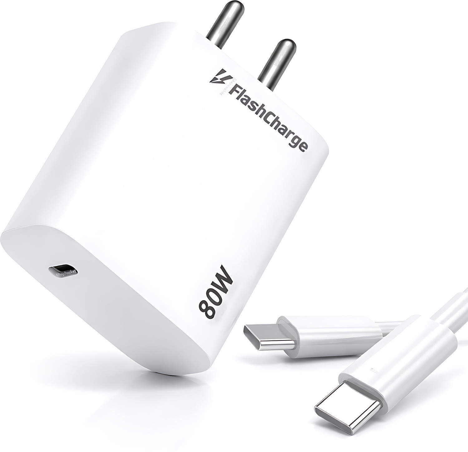 Image of vivo 80 W SuperVOOC 7.3 A Dual Port Mobile Charger with Detachable Cable (White)
