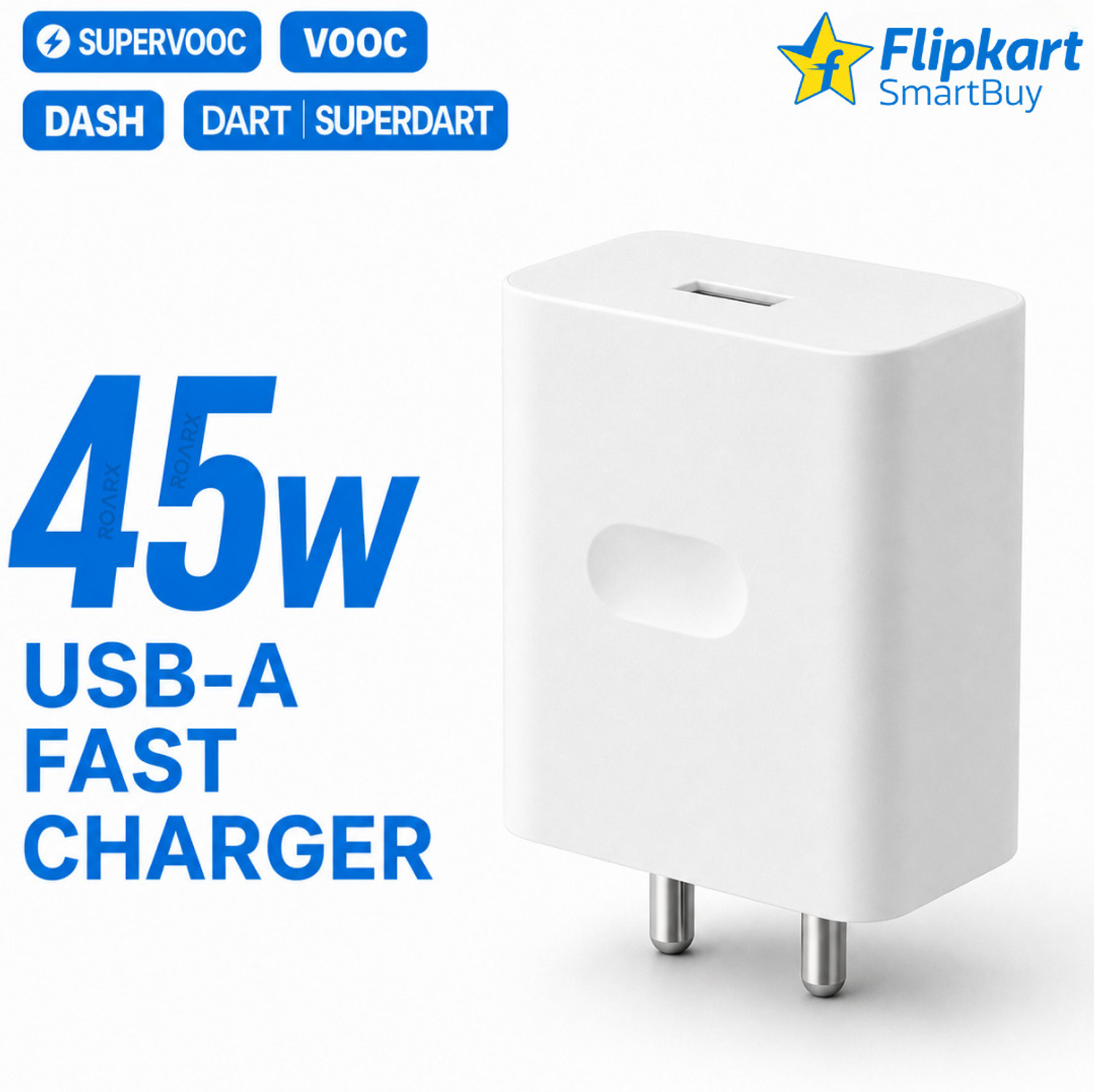 Image of MMAK 80 W SuperVOOC 6 A Wall Charger for Mobile with Detachable Cable (White, Cable Included)