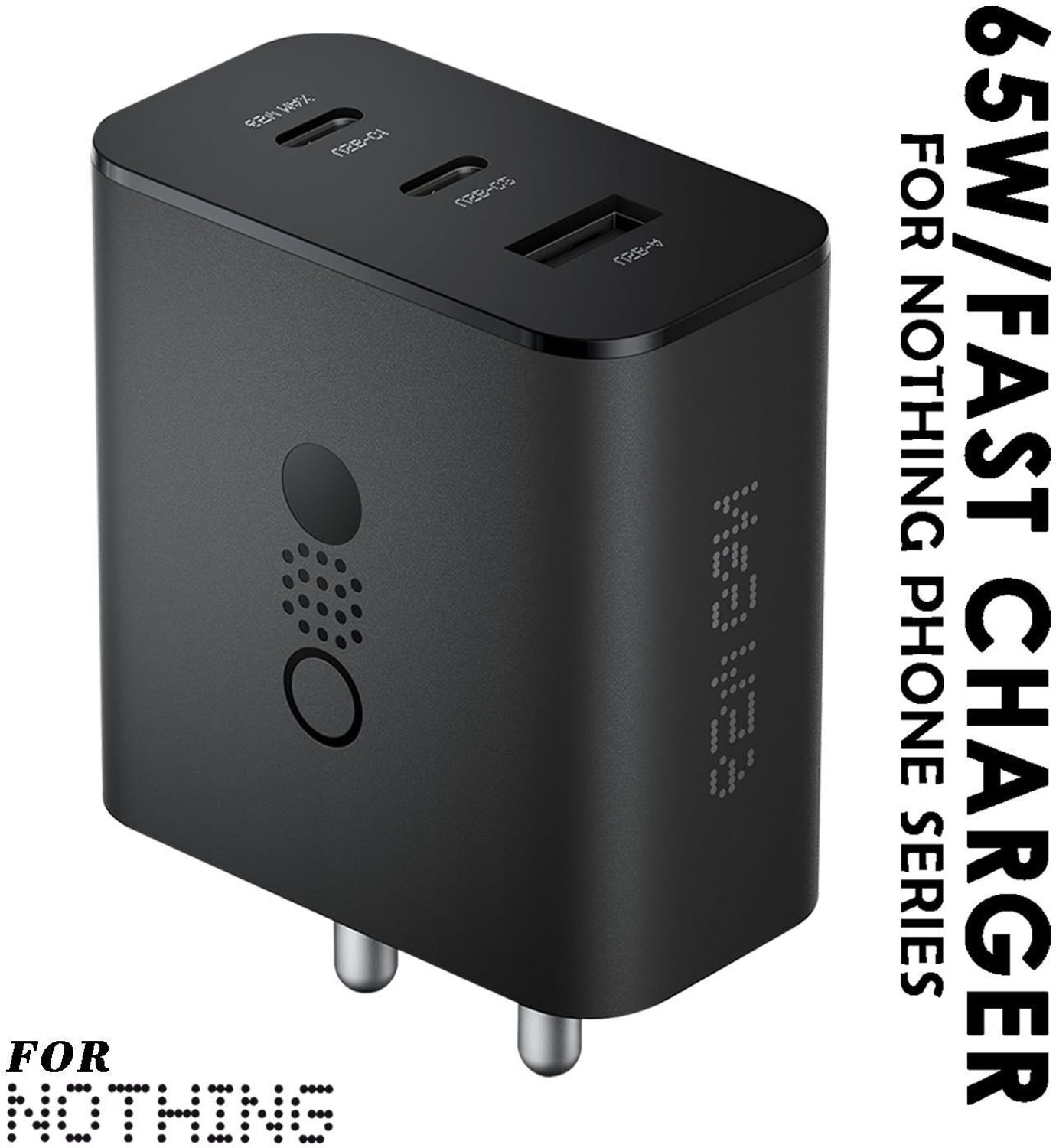 Image of CMF by Nothing 65 W GaN 3 A Wall Charger for Mobile (Black)