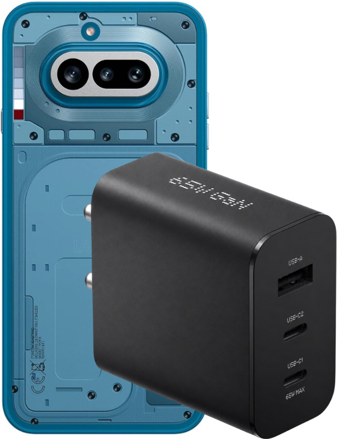 Image of AVEVOUR ORIGINAL 65 W GaN 6.5 A 3 Port Mobile Charger (Black)