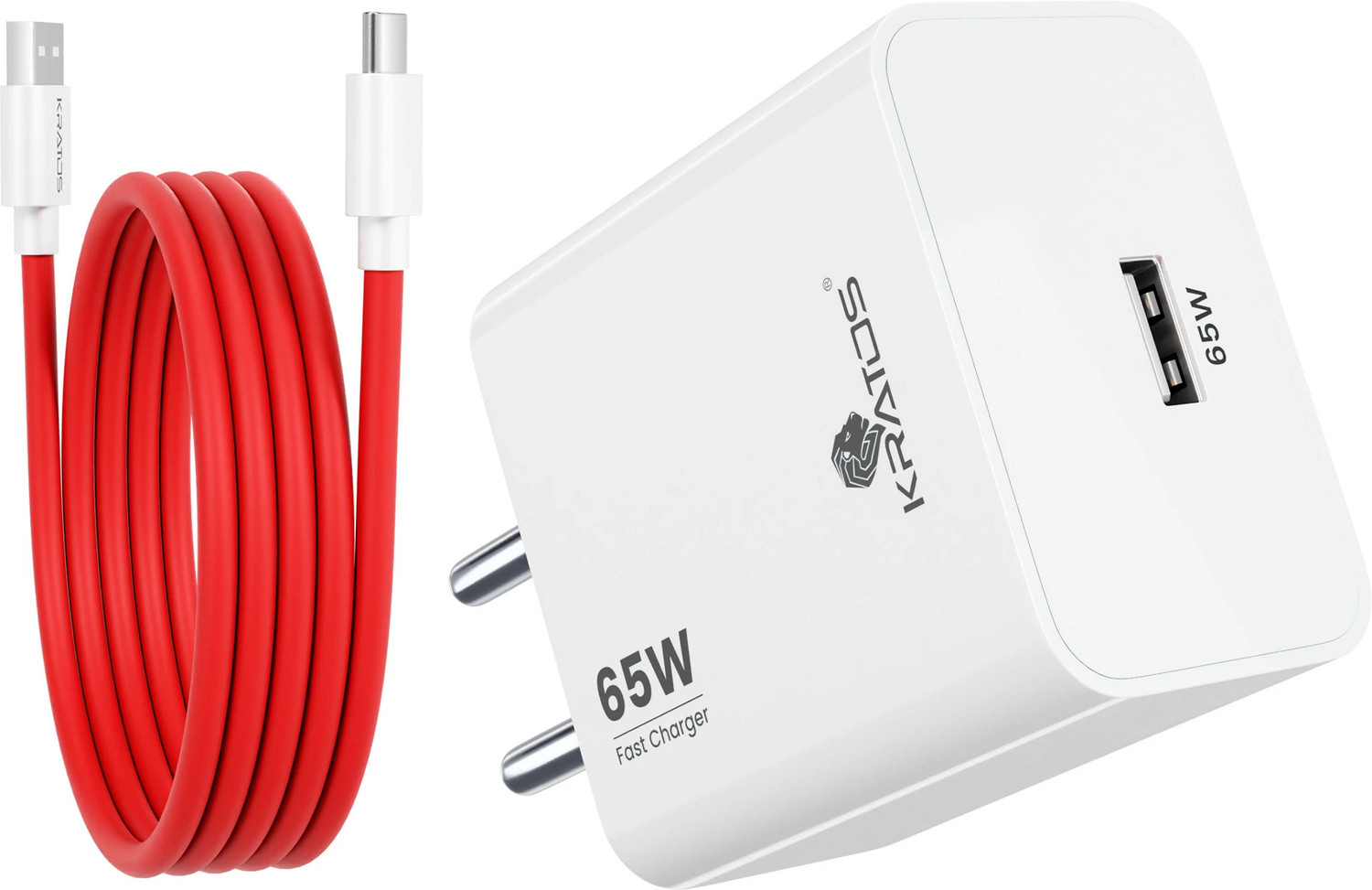 Kratos 65 W SuperVOOC 3 A Wall Charger for Mobile with Detachable Cable - Kratos : Flipkart.com