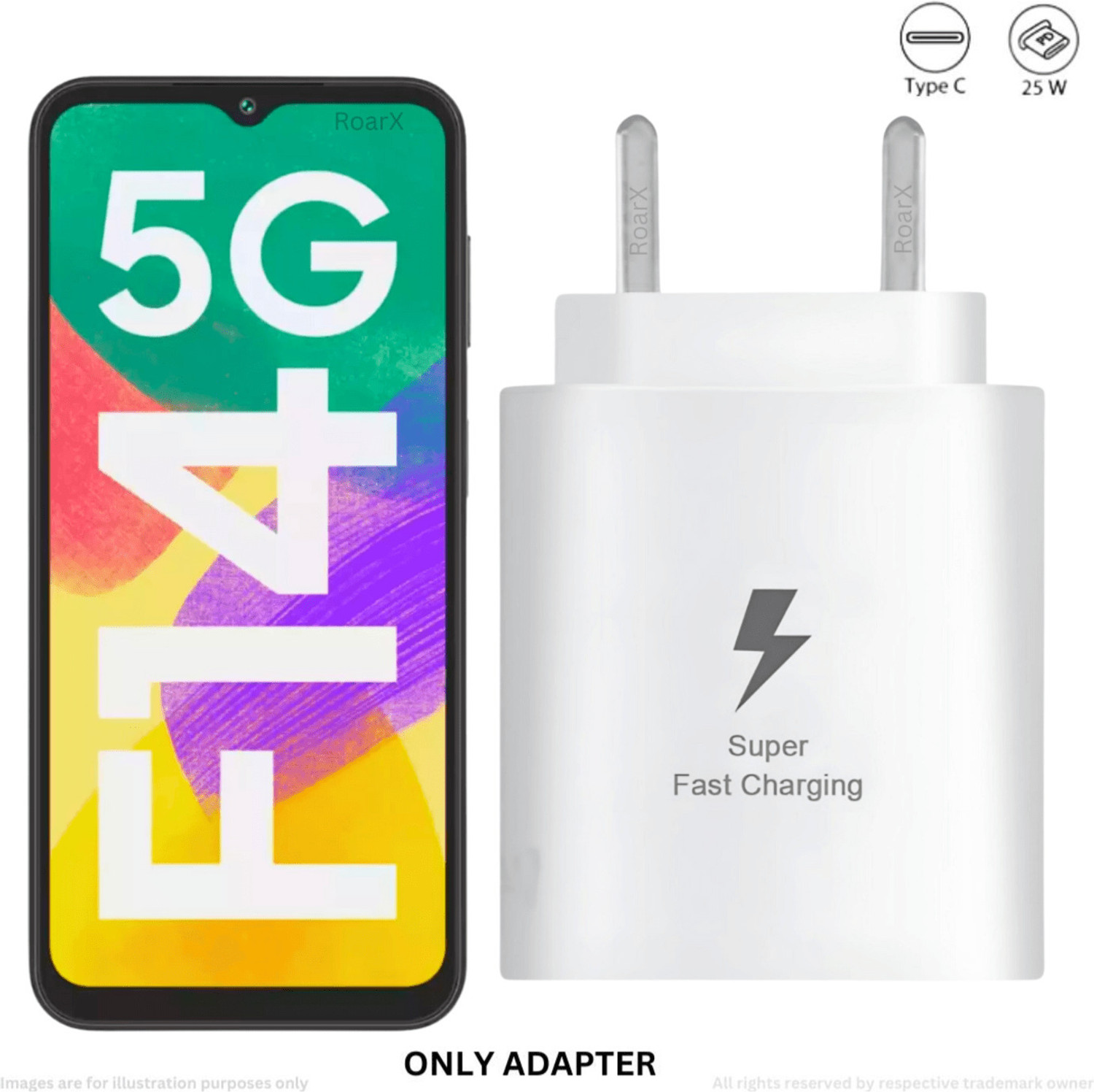 Image of Lynacz Original 20 W Wall Charger for Mobile with Detachable Cable (20W Fast Charging Adapter Compatible with Motorola Moto More-Black)