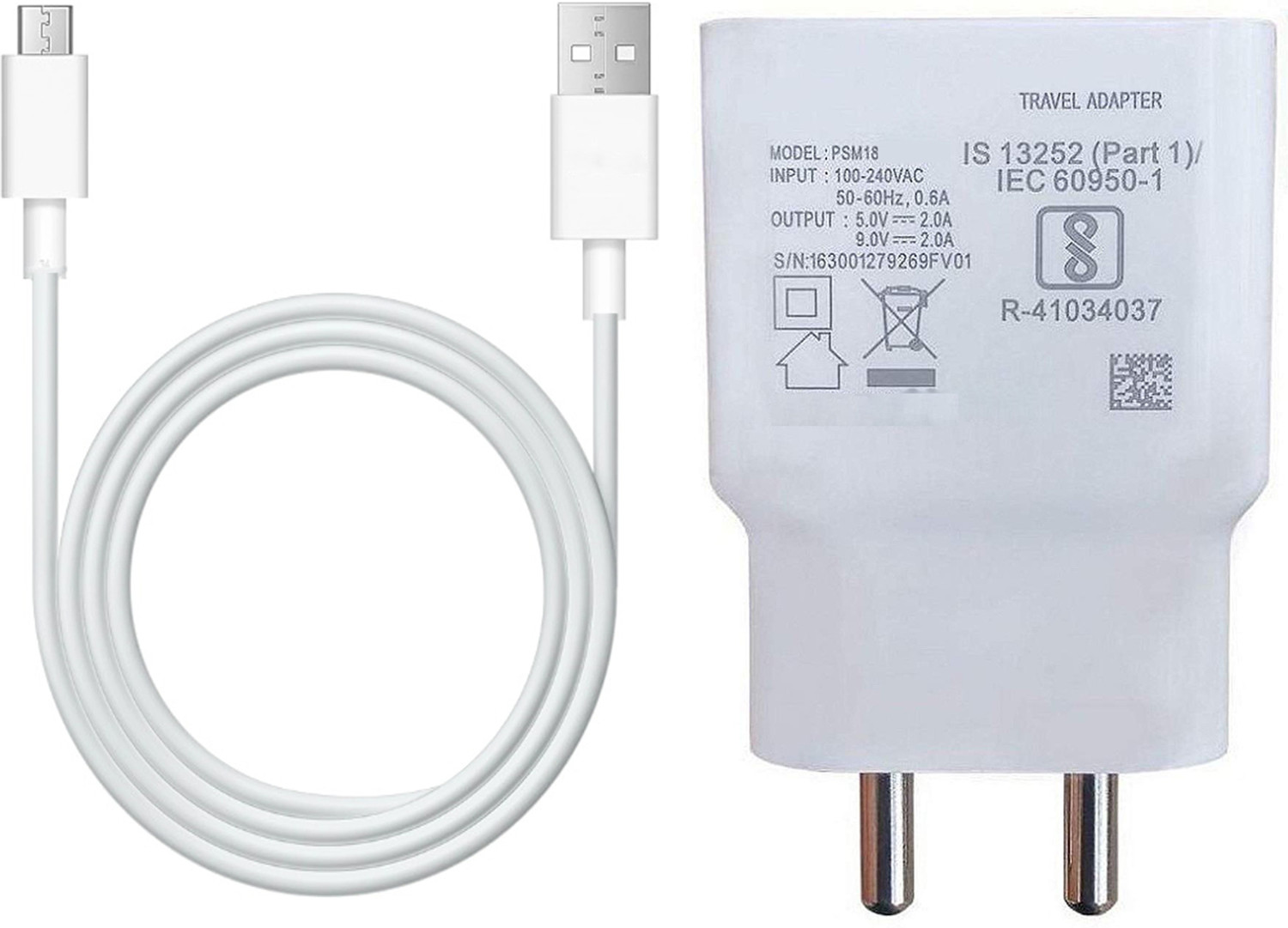 TROST 18 W Quick Charge 3.1 A Wall Charger for Mobile with Detachable Cable