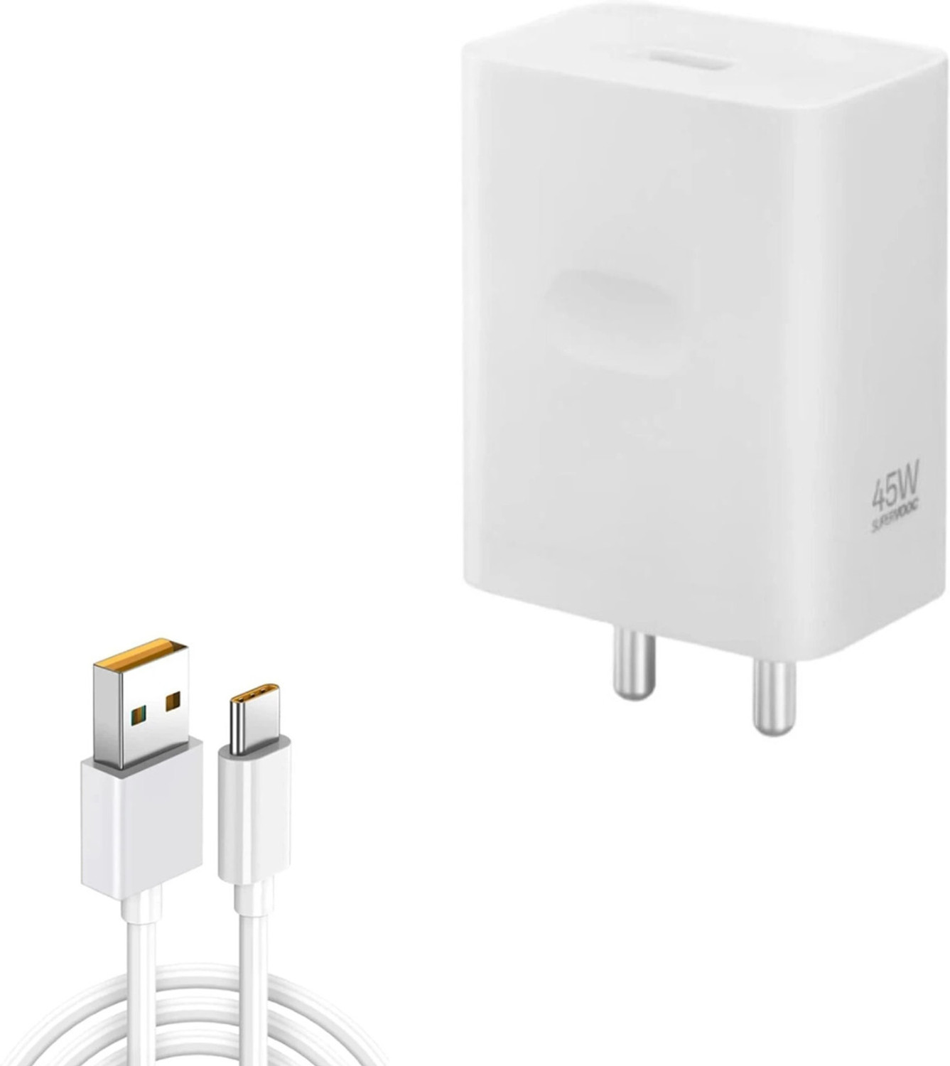 TECHWAQE 45 W SuperVOOC 5 A Wall Charger for Mobile with Detachable Cable