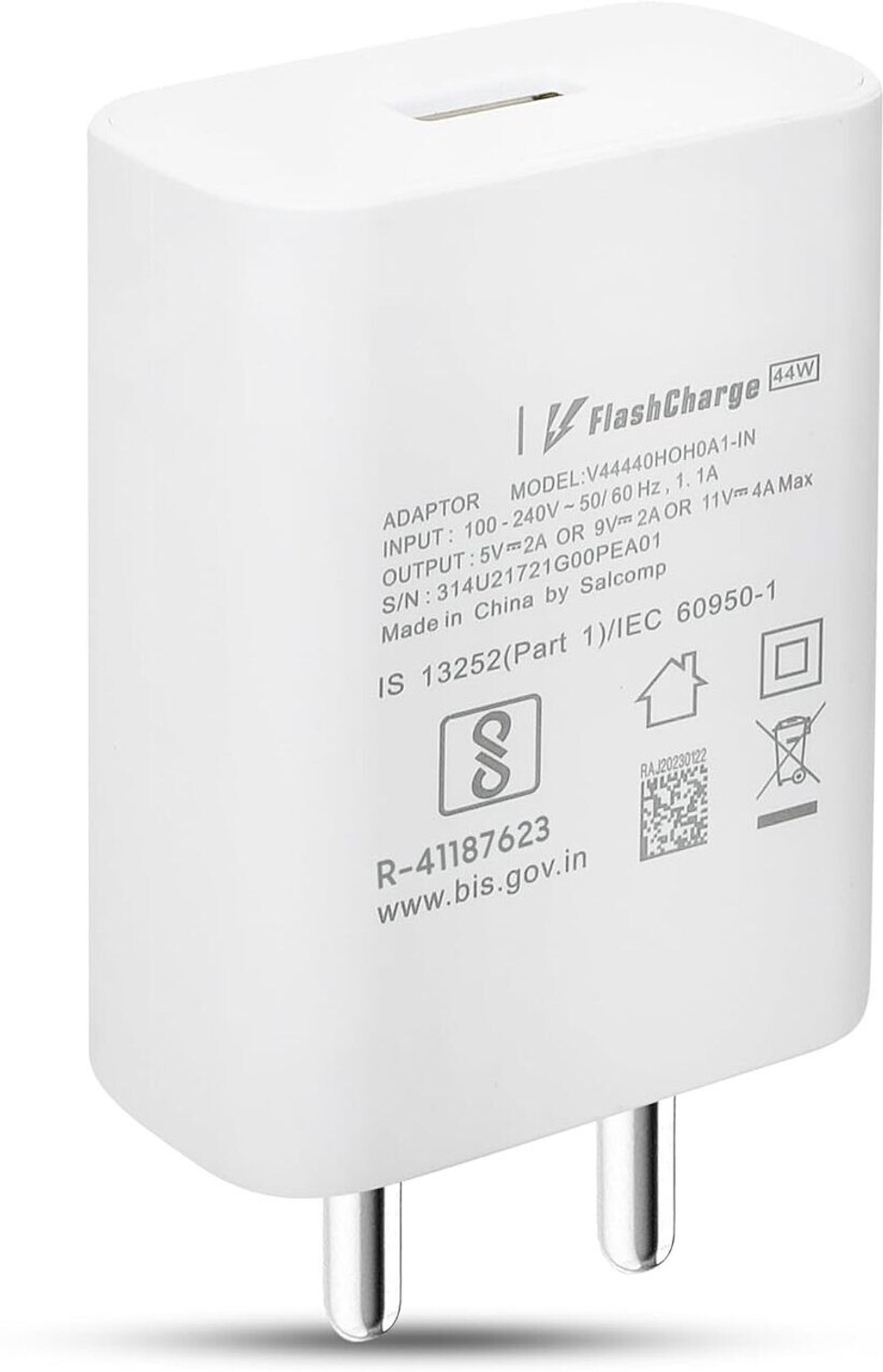 Image of vivo 44 W 10 A Wall Charger for Mobile (White)