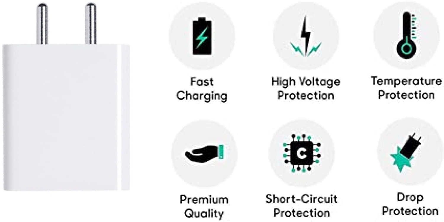 Image of vivo 66 W Quick Charge 6 A Wall Charger for Mobile with Detachable Cable (White, Cable Included)