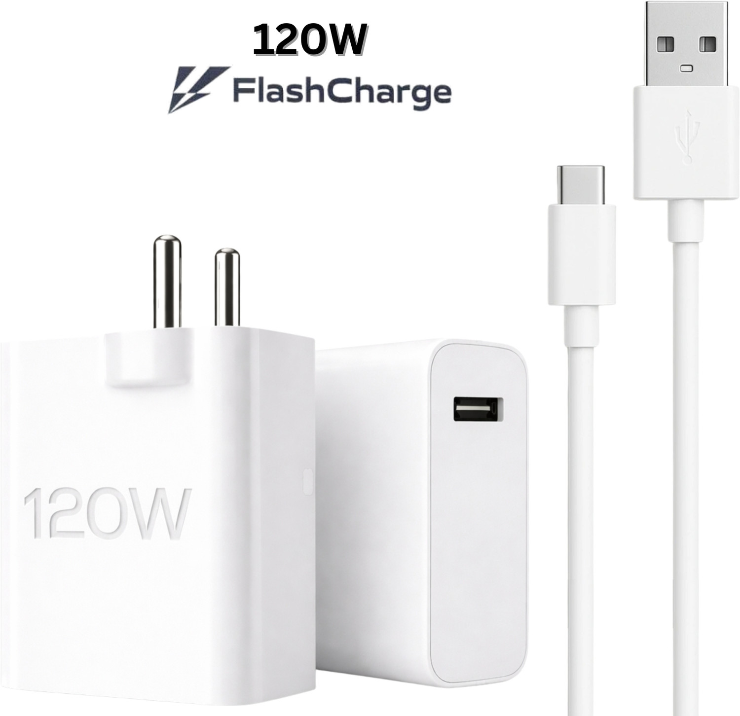 Image of vivo 66 W Quick Charge 6 A Wall Charger for Mobile with Detachable Cable (White, Cable Included)