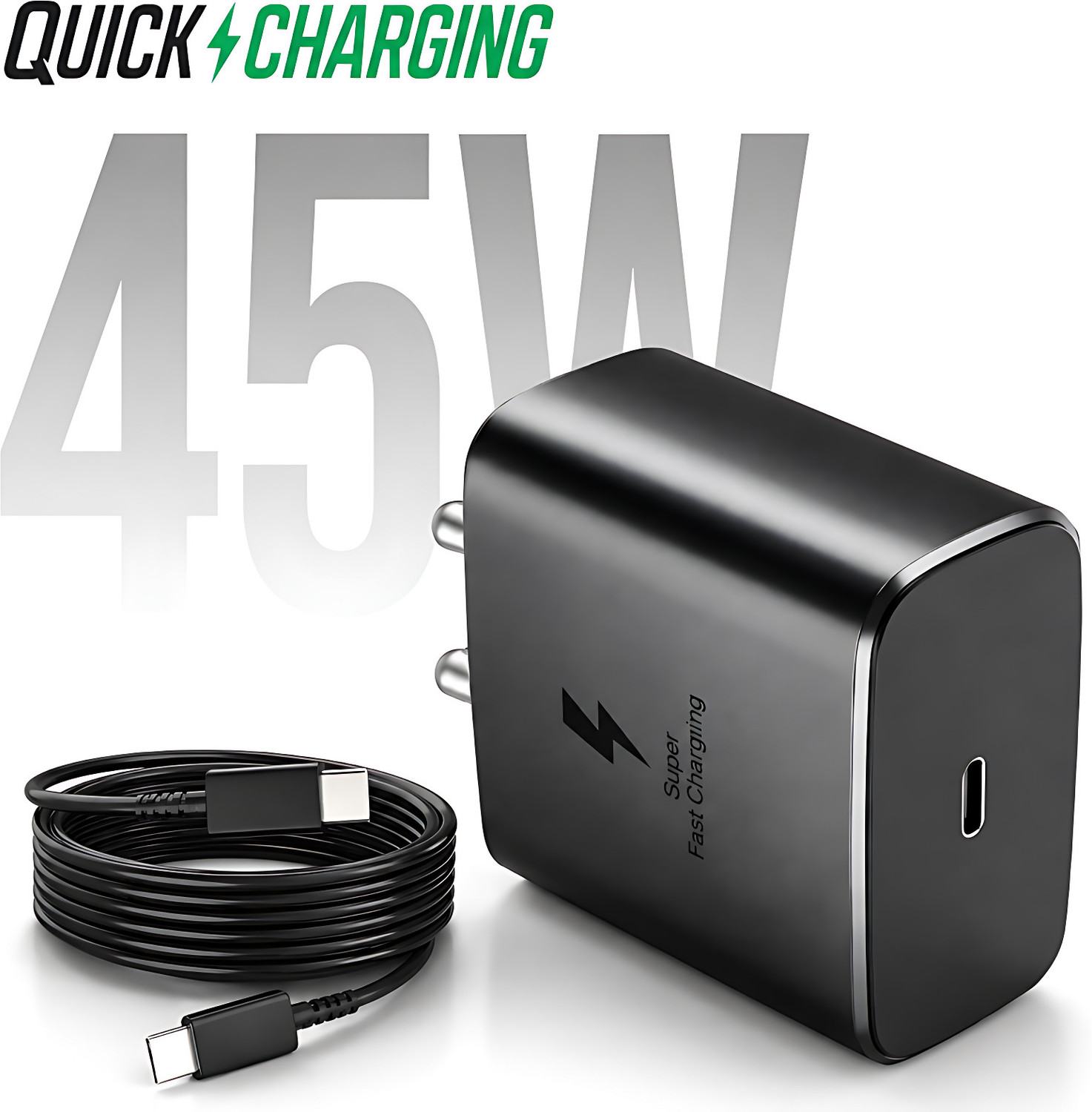 Image of Lynacz Original 20 W Wall Charger for Mobile with Detachable Cable (20W Fast Charging Adapter Compatible with Motorola Moto More-Black)