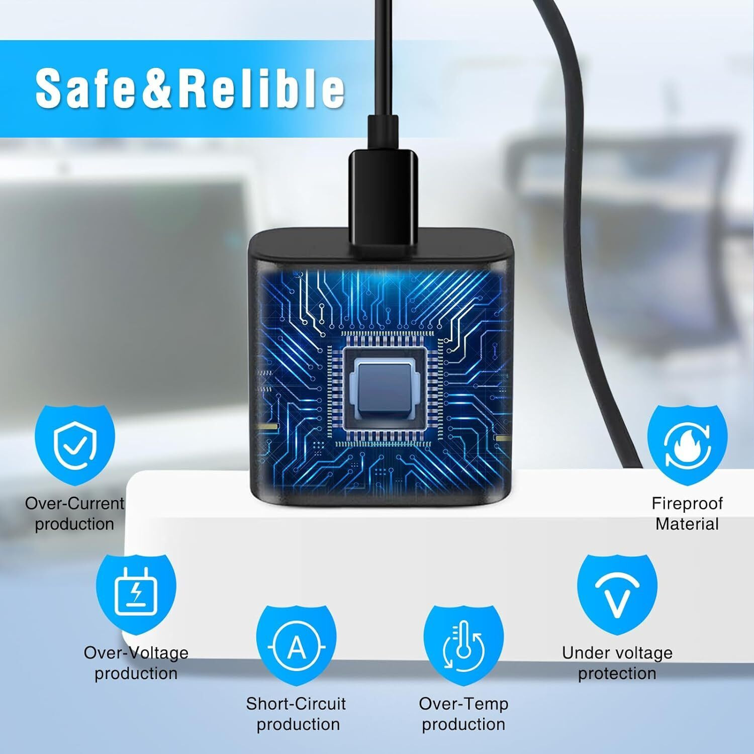 Image of UXE 45 W PD 5 A Wall Charger for Mobile (Compatible with S24 5G Charger, Black)