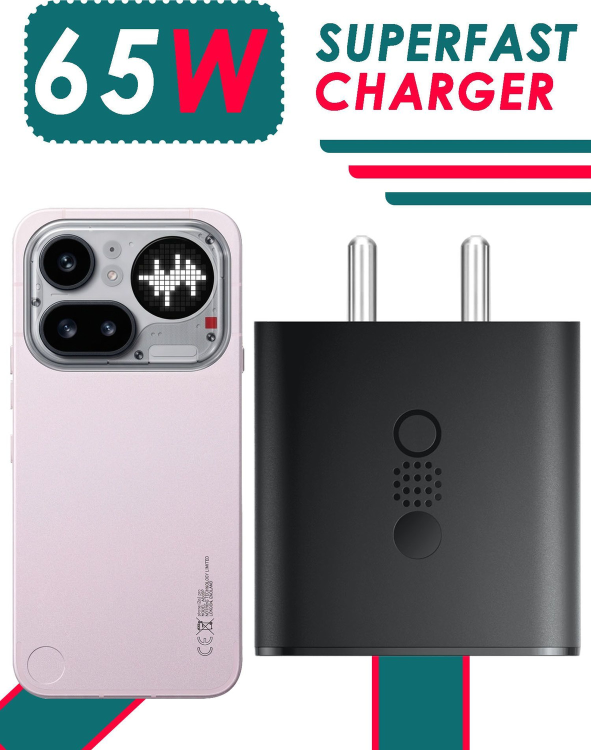 Image of AVEVOUR ORIGINAL 65 W GaN 6.5 A 3 Port Mobile Charger (Black)