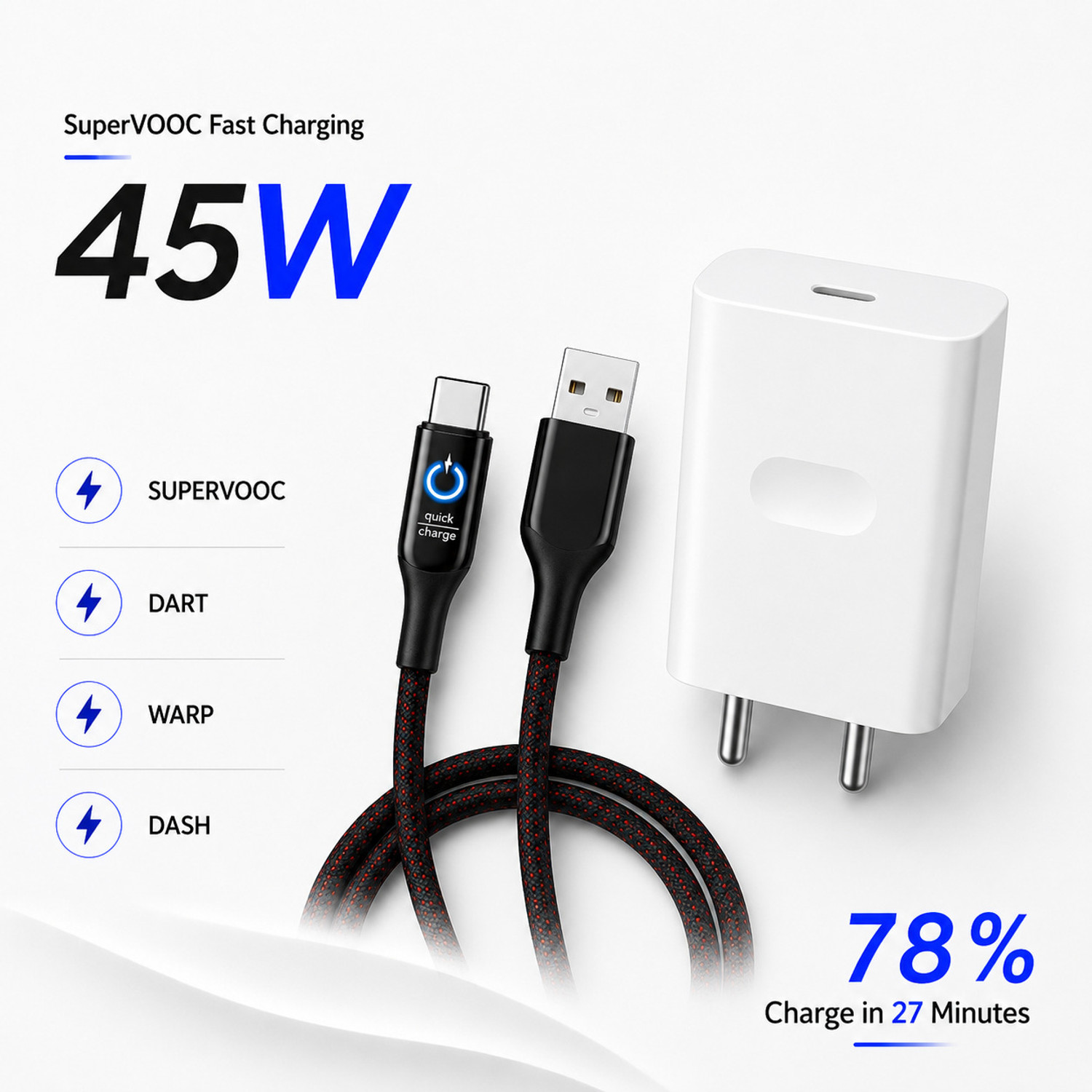 Image of RVAT 68 W TurboPower 3.0 3 A Wall Charger for Mobile (Black)
