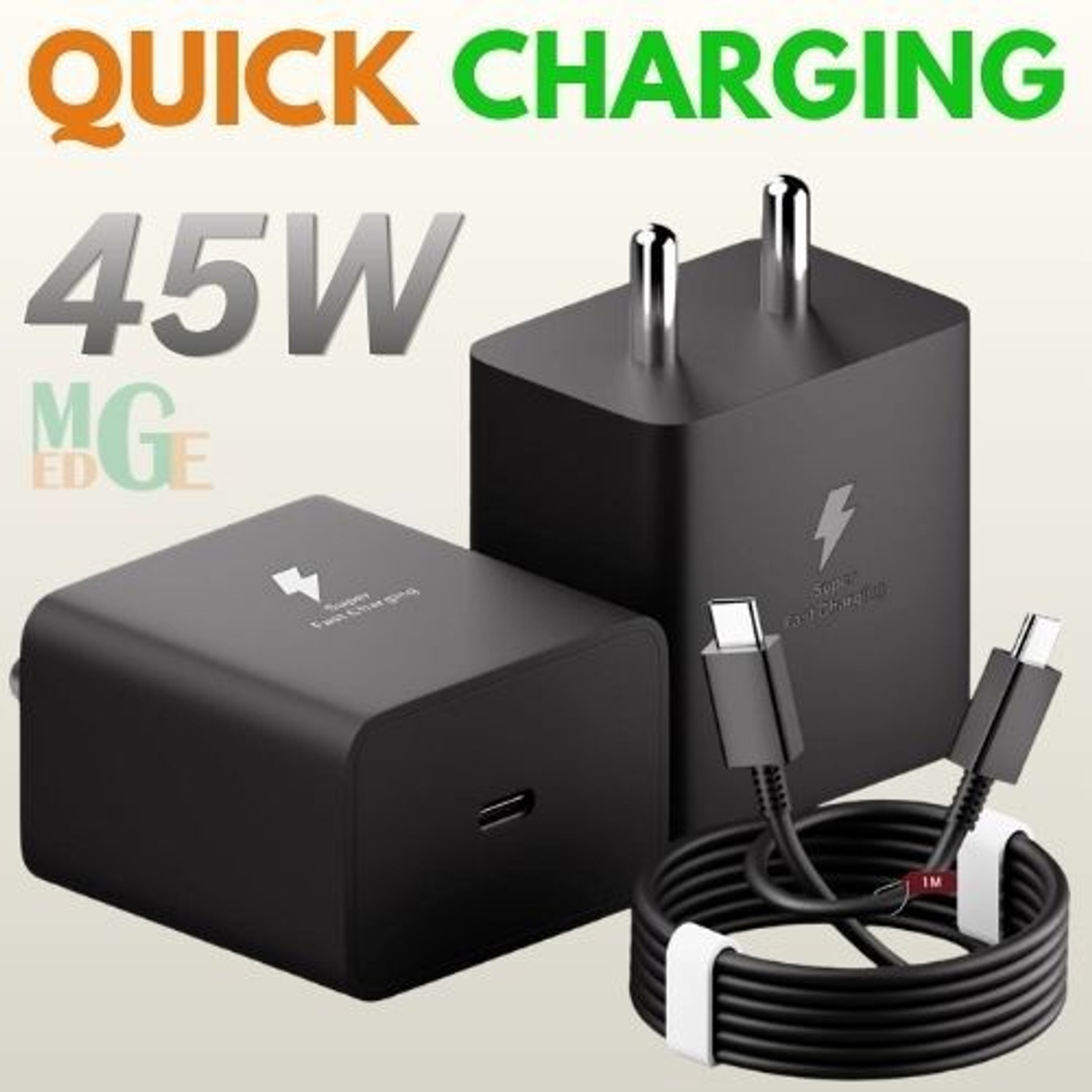 MGEdge 45 W Supercharge 5 A Wall Charger for Mobile with Detachable Cable - MGEdge : Flipkart.com