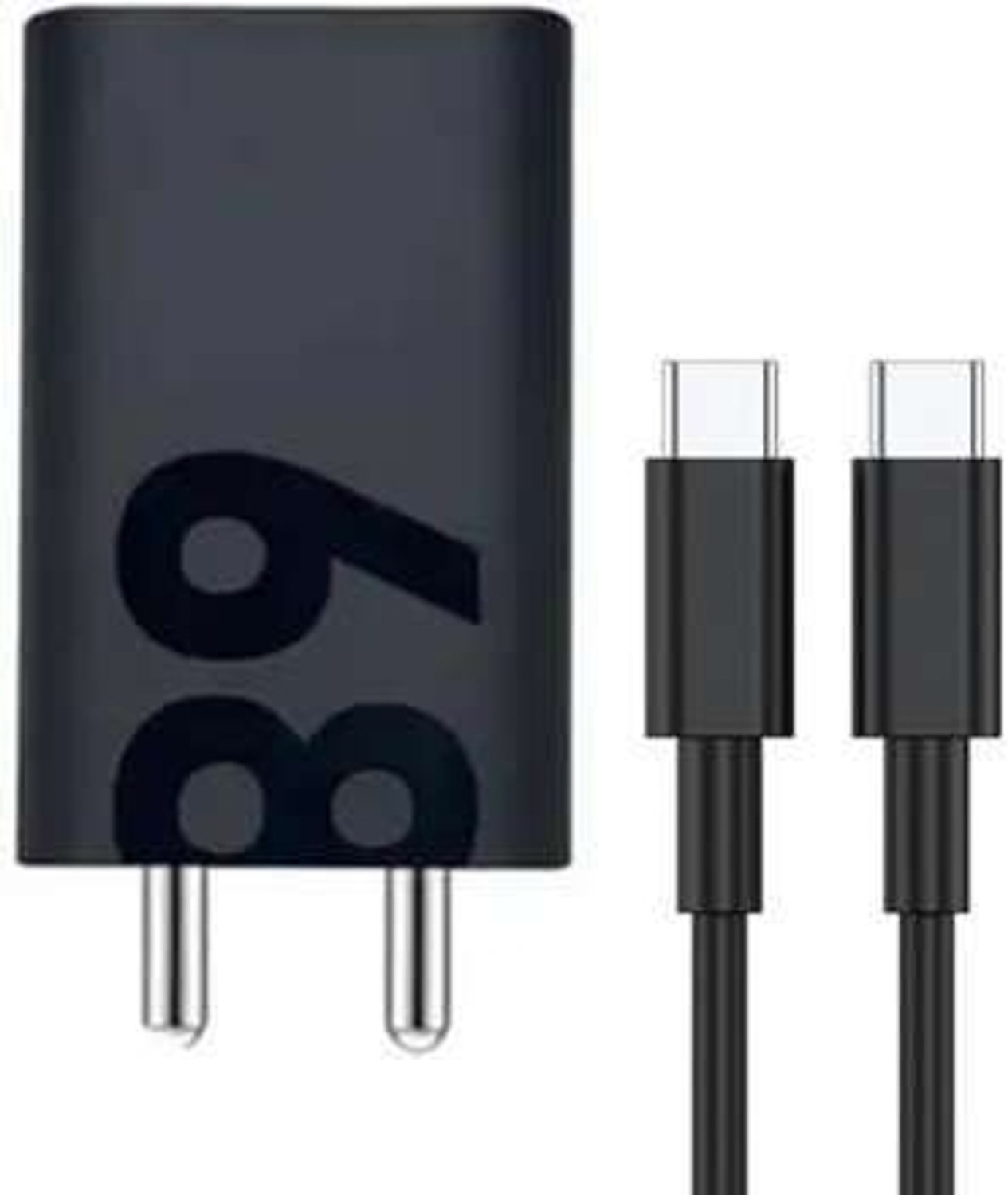 Image of Lynacz Original 20 W TurboPower 3.0 Wall Charger for Mobile with Detachable Cable (Motorola Moto G, Edge, One Series - Black (Adapter and Cable), Cable Included)