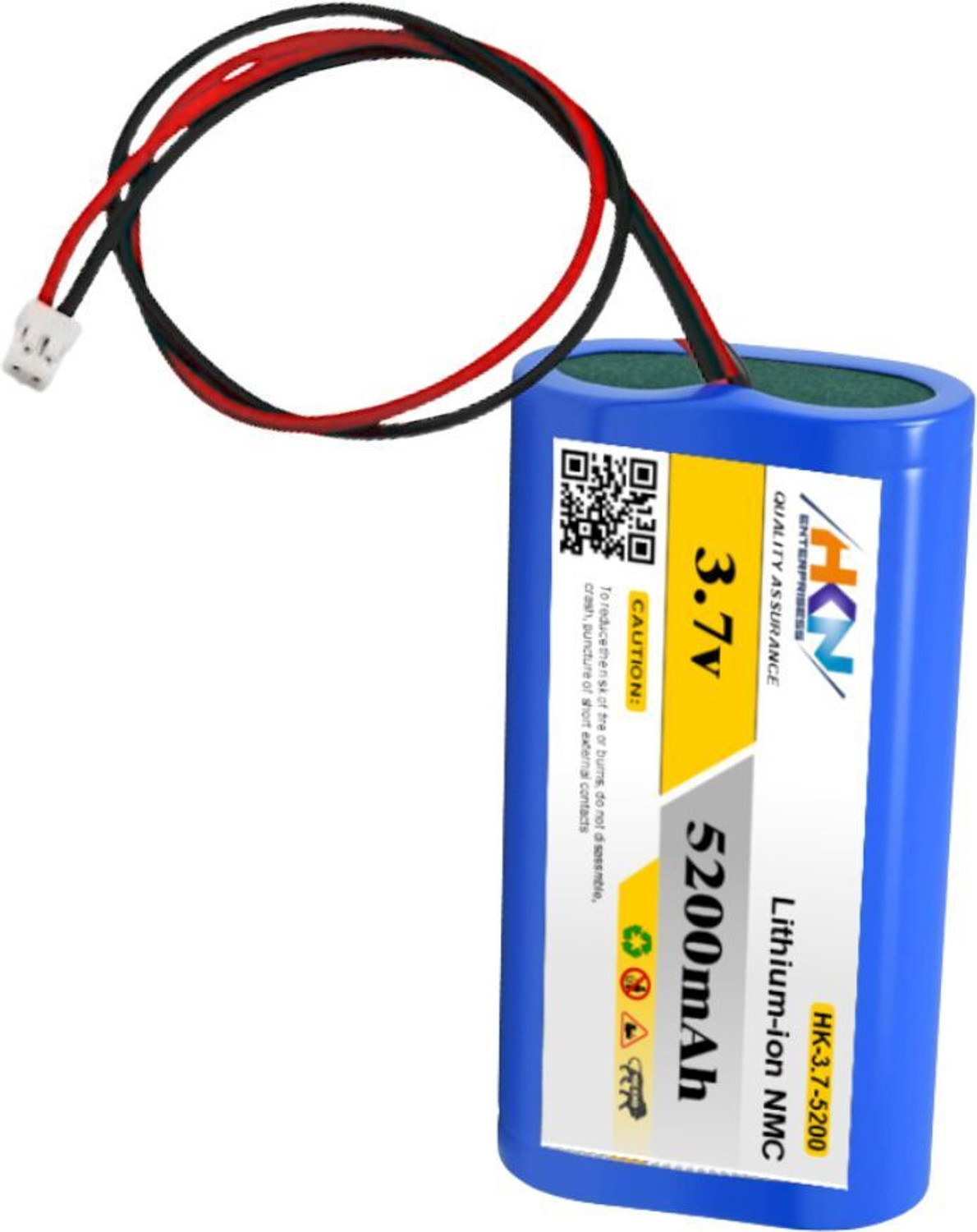 Image of Ekavir 2600mAh 3.7V Lithium Cell BMS Protected with SM 2P Plug Wire & Charging Cable Battery