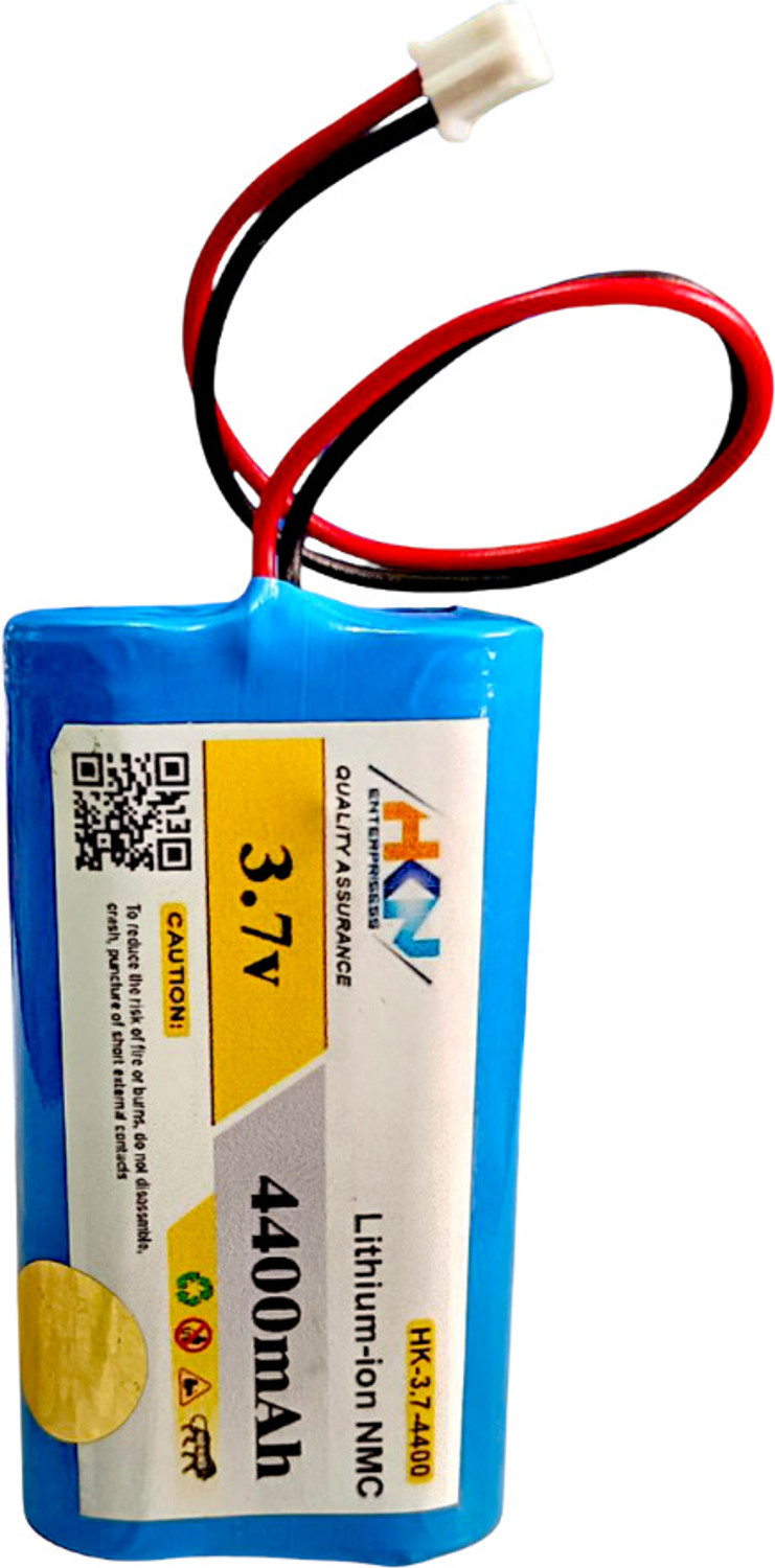 Image of Ekavir 2600mAh 3.7V Lithium Cell BMS Protected with SM 2P Plug Wire & Charging Cable Battery