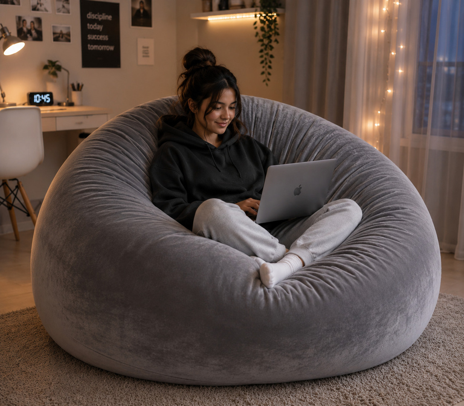 Image of SHIRA 24 4XL Tear Drop Bean Bag Cover (Without Beans) (Black, Brown)