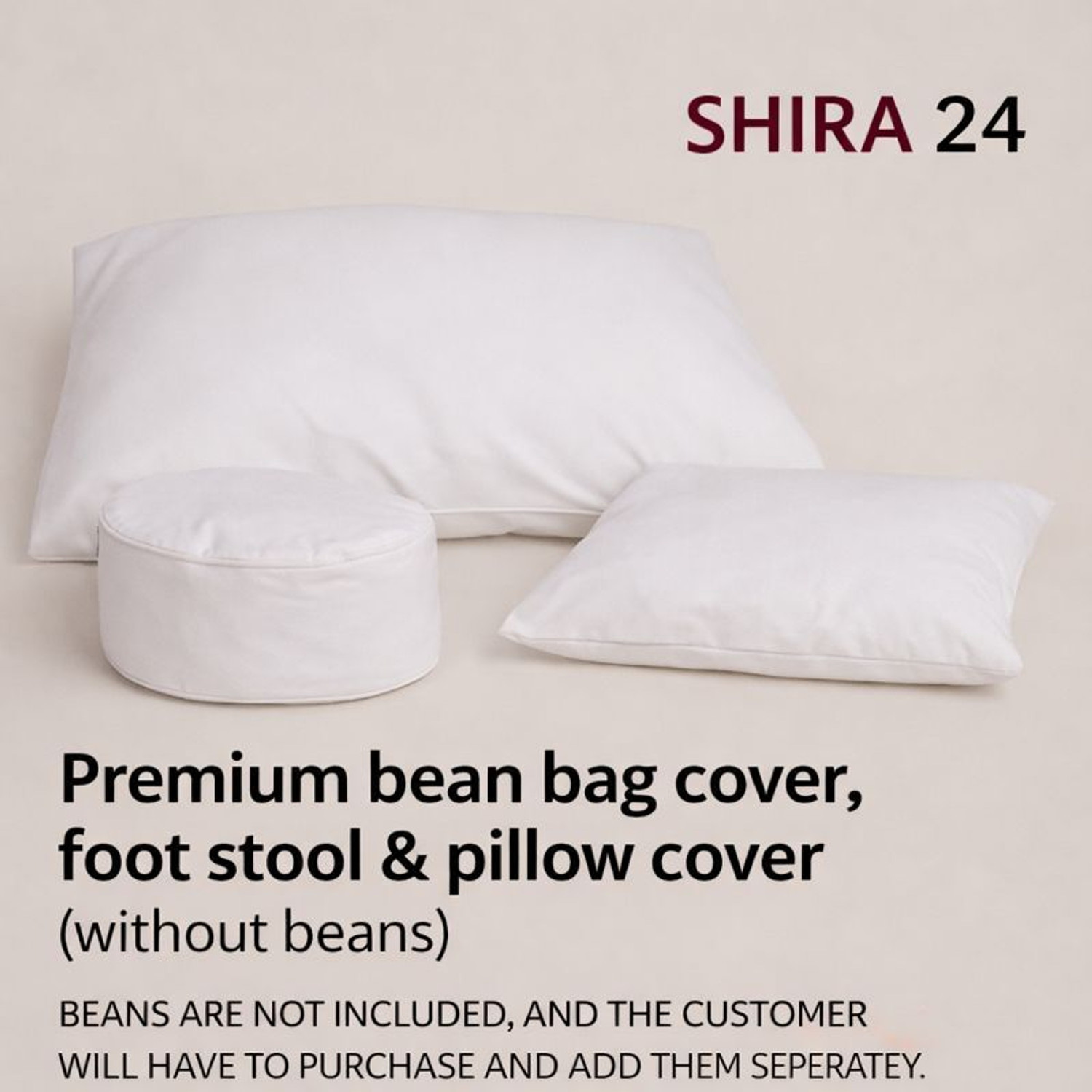 Image of SHIRA 24 4XL Tear Drop Bean Bag Cover (Without Beans) (Black, Brown)