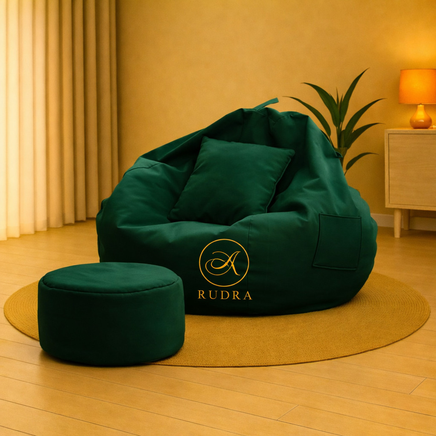 Image of Kushwa XXL Chair Bean Bag Cover (Without Beans) (Green)