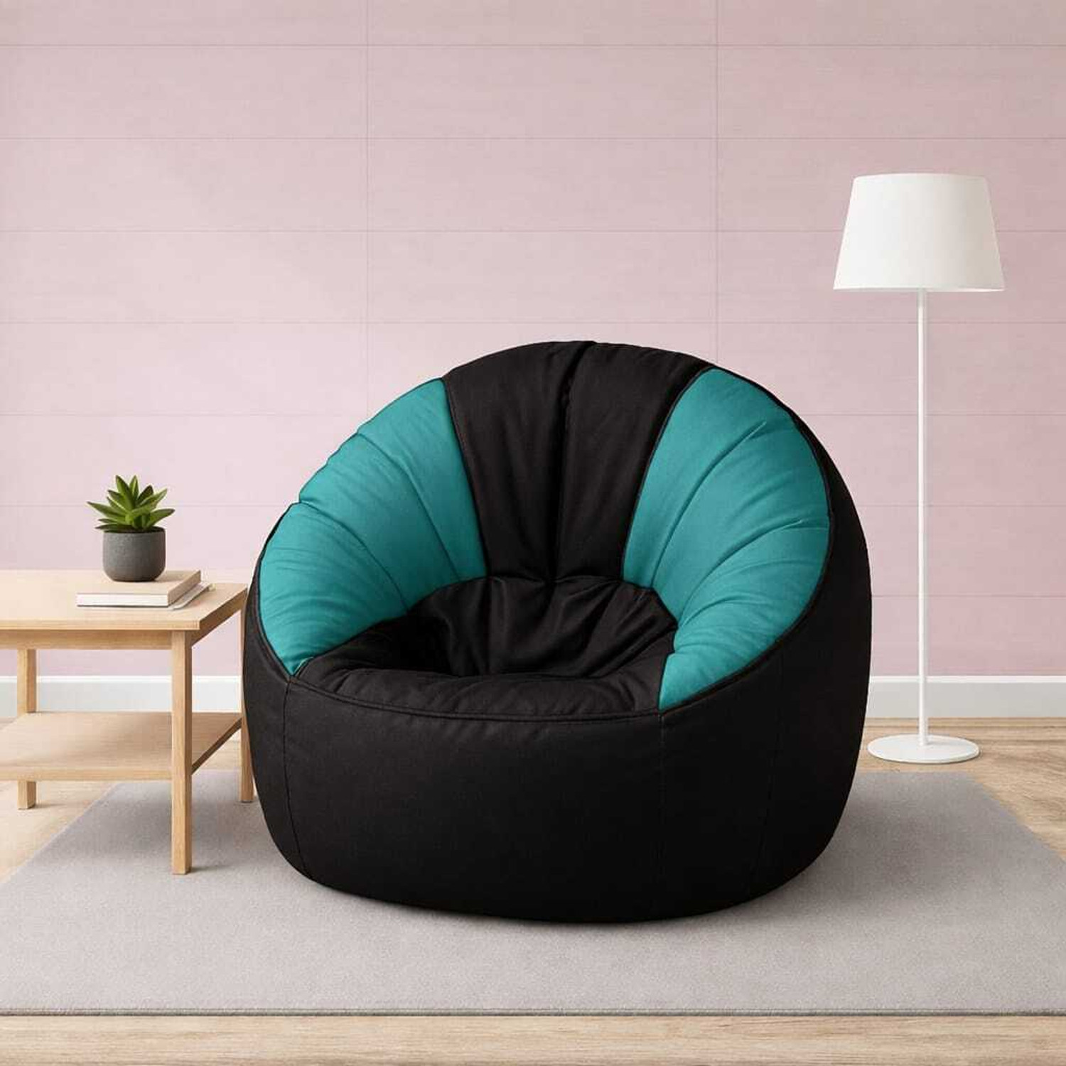 Image of SHIRA 24 4XL Tear Drop Bean Bag Cover (Without Beans) (Black, Brown)