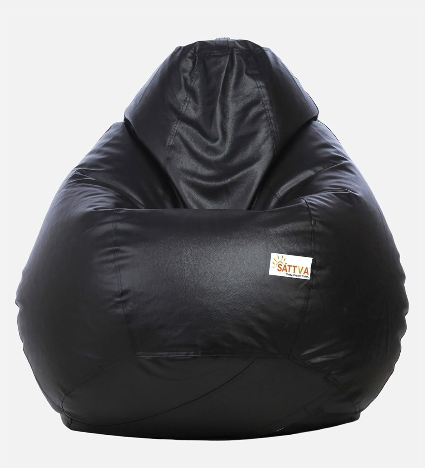 Image of Mintwud from Pepperfry 4XL Squivo Leatherette Bean Bag Filled with Beans With Footrest In Tan Colour Bean Bag Sofa With Bean Filling (Tan)