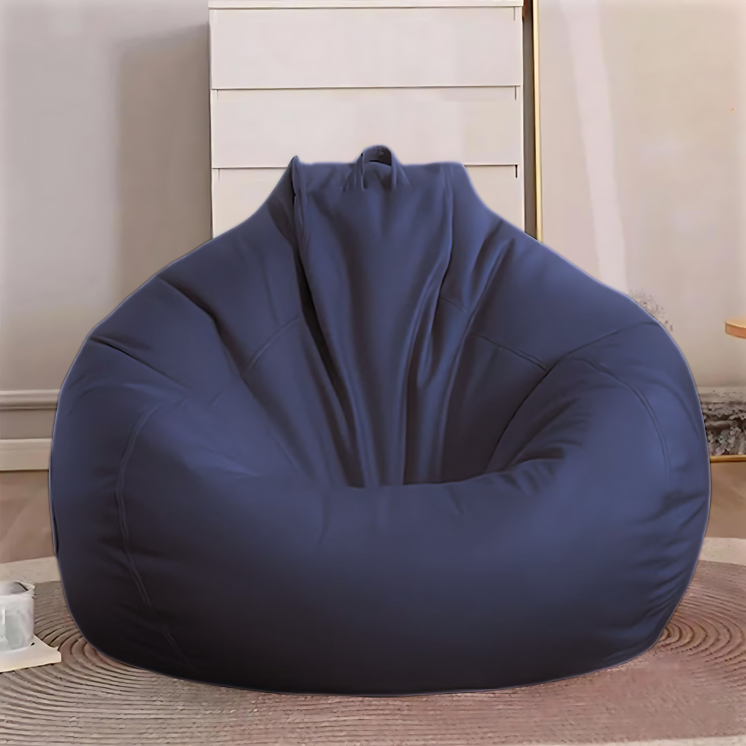 Image of 4FURN XXL Bean Bag with Cushion & Footrest All with Beans Suitable for Kids Teardrop Bean Bag With Bean Filling (Red)