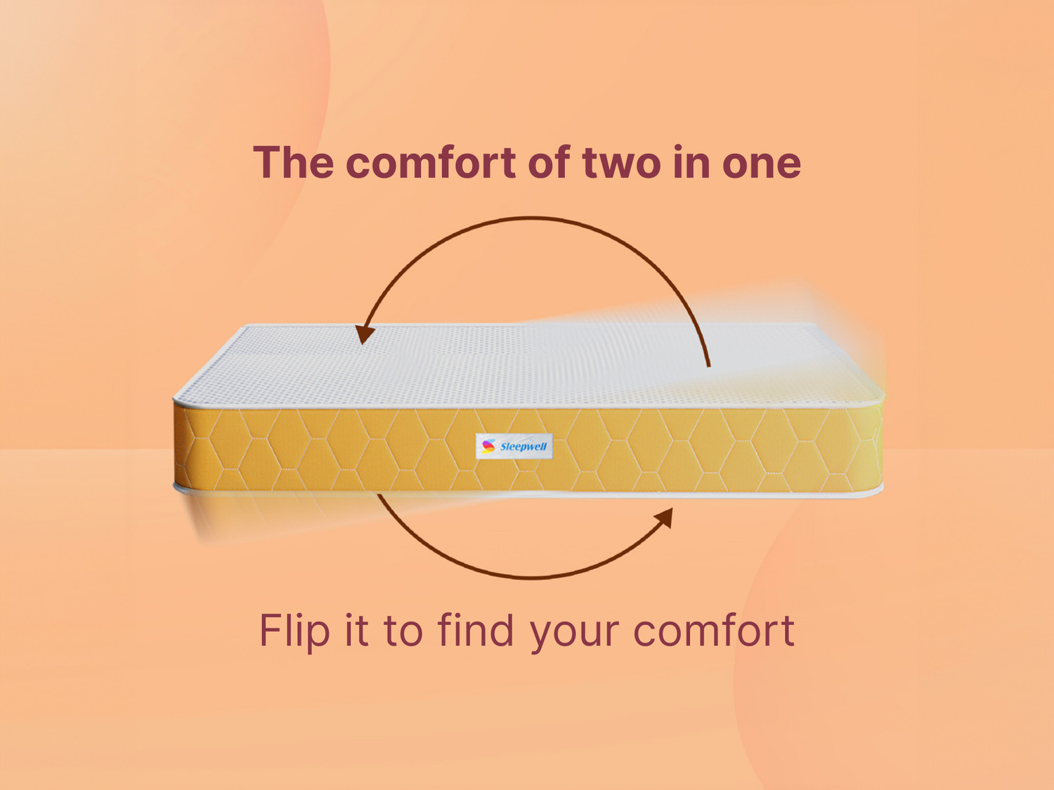 Image of Sleepwell Dual, Reversible, Medium Soft & Firm Resitec Foam, Anti-Microbial Technology 5 inch Single High Resilience (HR) Foam Mattress (L x W: 72 inch x 30 inch)