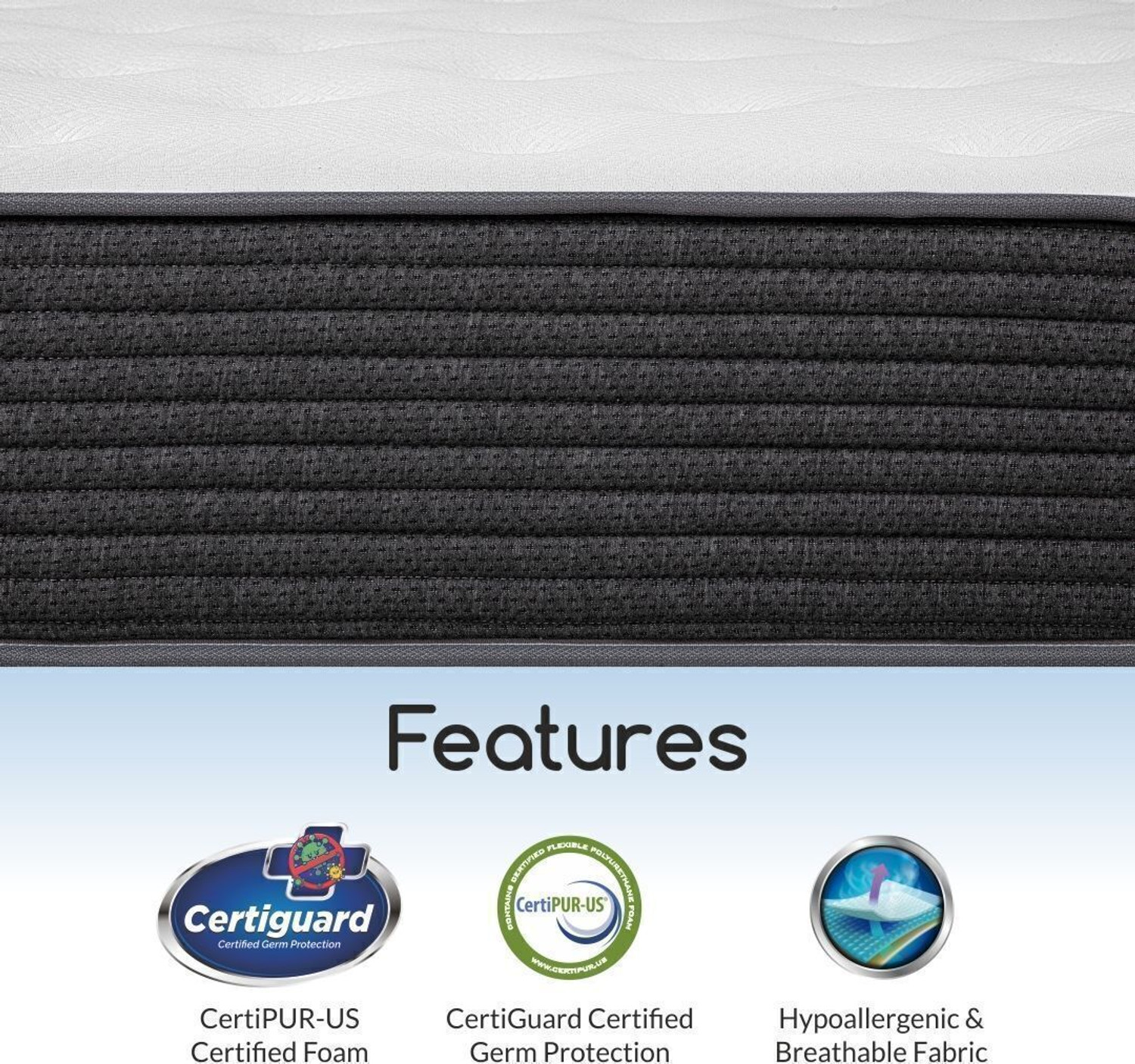 Image of Durfi Ortho Flex Hybrid 6 inch King Pocket Spring Mattress (L x W: 72 inch x 72 inch)