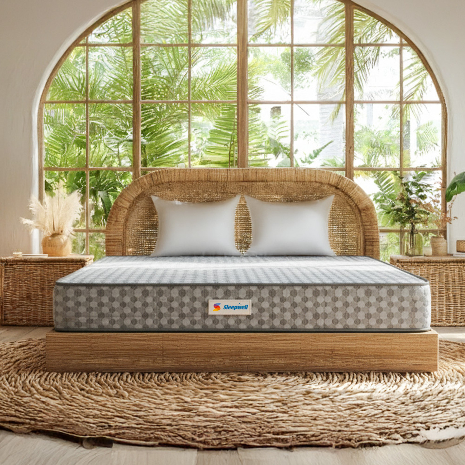 Image of Sleepwell Dual, Reversible, Medium Soft & Firm Resitec Foam, Anti-Microbial Technology 5 inch Single High Resilience (HR) Foam Mattress (L x W: 72 inch x 30 inch)
