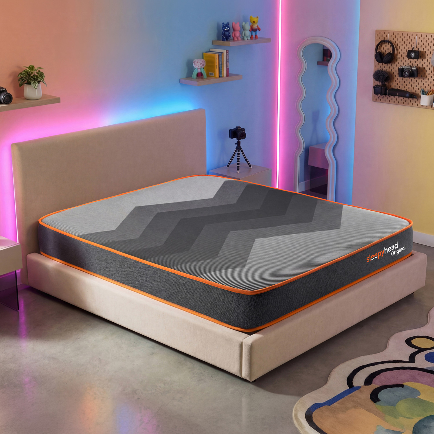 Image of Durfi Hybrid Cotton Candy Memory Foam CertiPUR-US Certified 10 inch Queen Pocket Spring Mattress (L x W: 78 inch x 60 inch)
