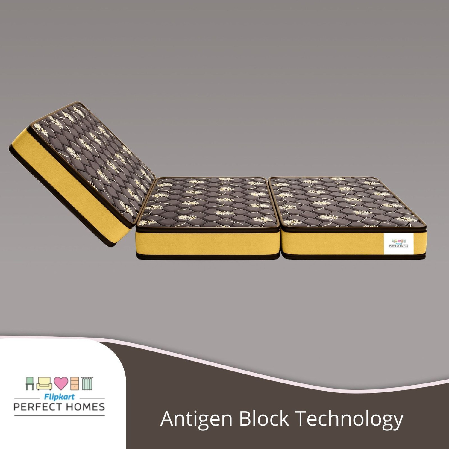 Image of Flipkart Perfect Homes Omaxx - Three Folding /Travel Mattress 4 inch Double PU Foam Mattress (L x W: 72 inch x 48 inch)