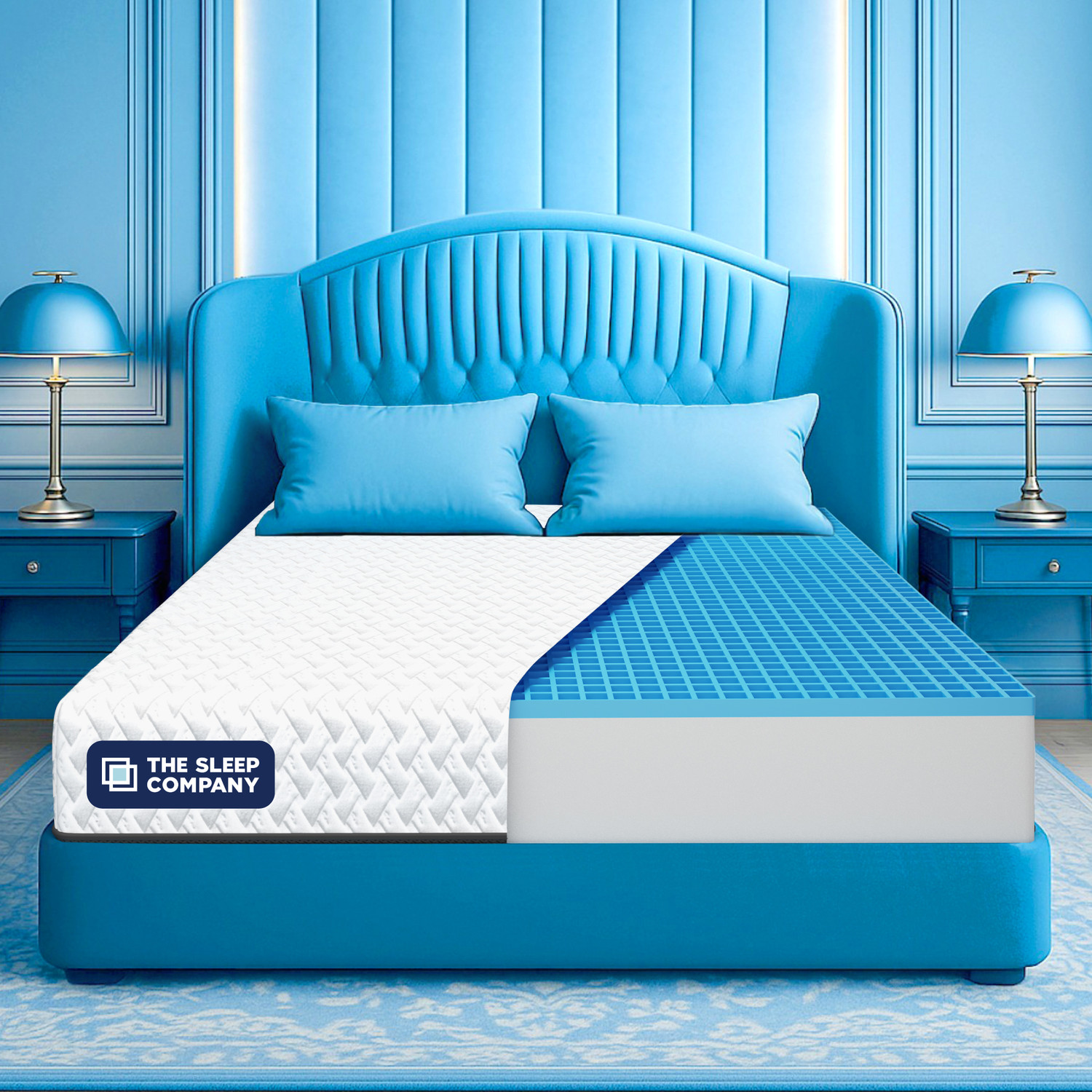 Image of The Sleep Company SmartGRID Orthopedic Pro SnowTec - Doctor Recommended 5 Zone Pressure Relief 8.0 inch Queen High Density (HD) Foam Mattress (L x W: 72 inch x 60 inch)