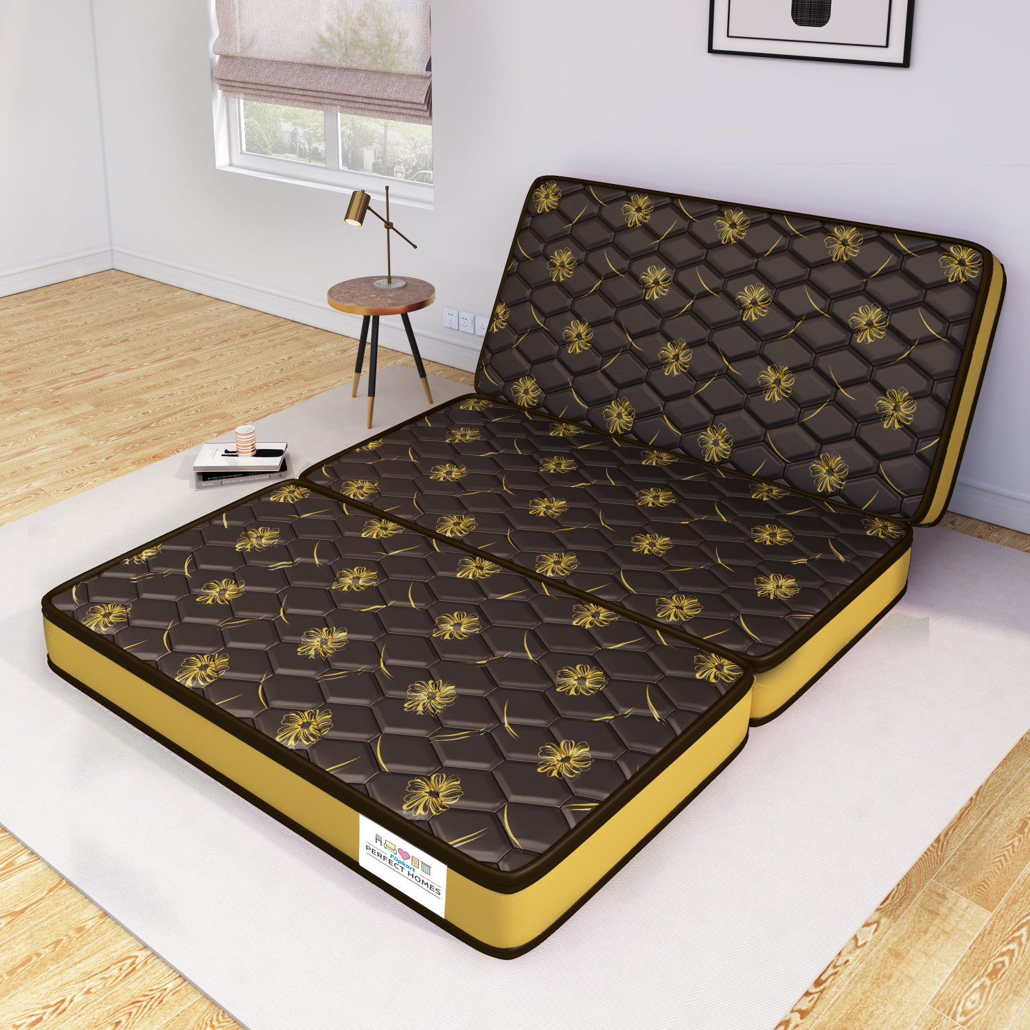 Image of Flipkart Perfect Homes Omaxx - Three Folding /Travel Mattress 4 inch Double PU Foam Mattress (L x W: 72 inch x 48 inch)