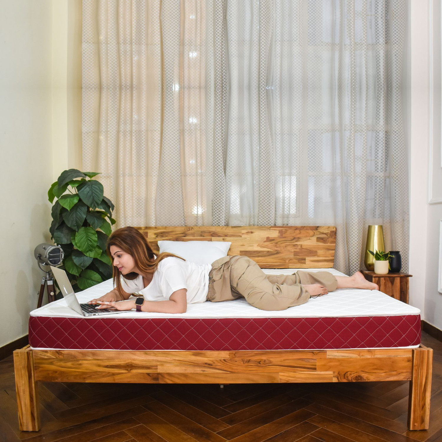 Image of KGF Orthopedic Hard & Soft Dual Flip Reversible 4 inch Single High Resilience (HR) Foam Mattress (L x W: 75 inch x 36 inch)