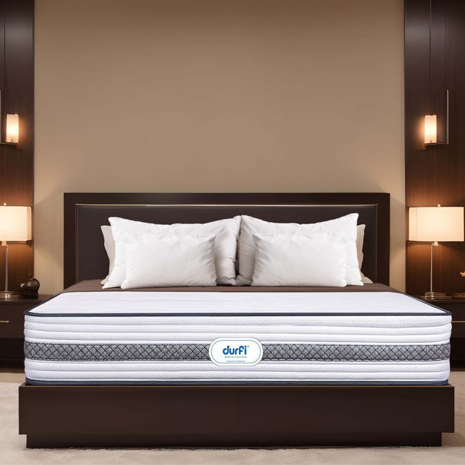Image of Durfi Hybrid Cotton Candy Memory Foam CertiPUR-US Certified 10 inch Queen Pocket Spring Mattress (L x W: 78 inch x 60 inch)
