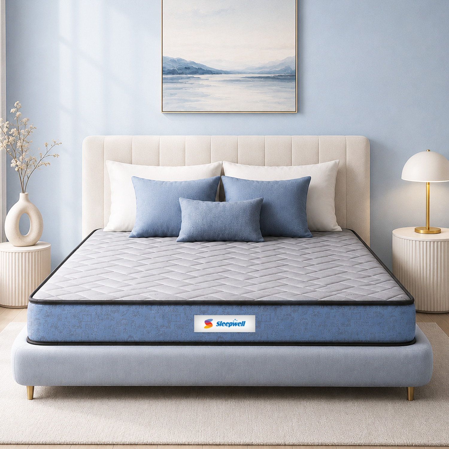 Image of The Sleep Company SmartGRID Orthopedic Pro SnowTec - Doctor Recommended 5 Zone Pressure Relief 8.0 inch King High Density (HD) Foam Mattress (L x W: 72 inch x 48 inch)
