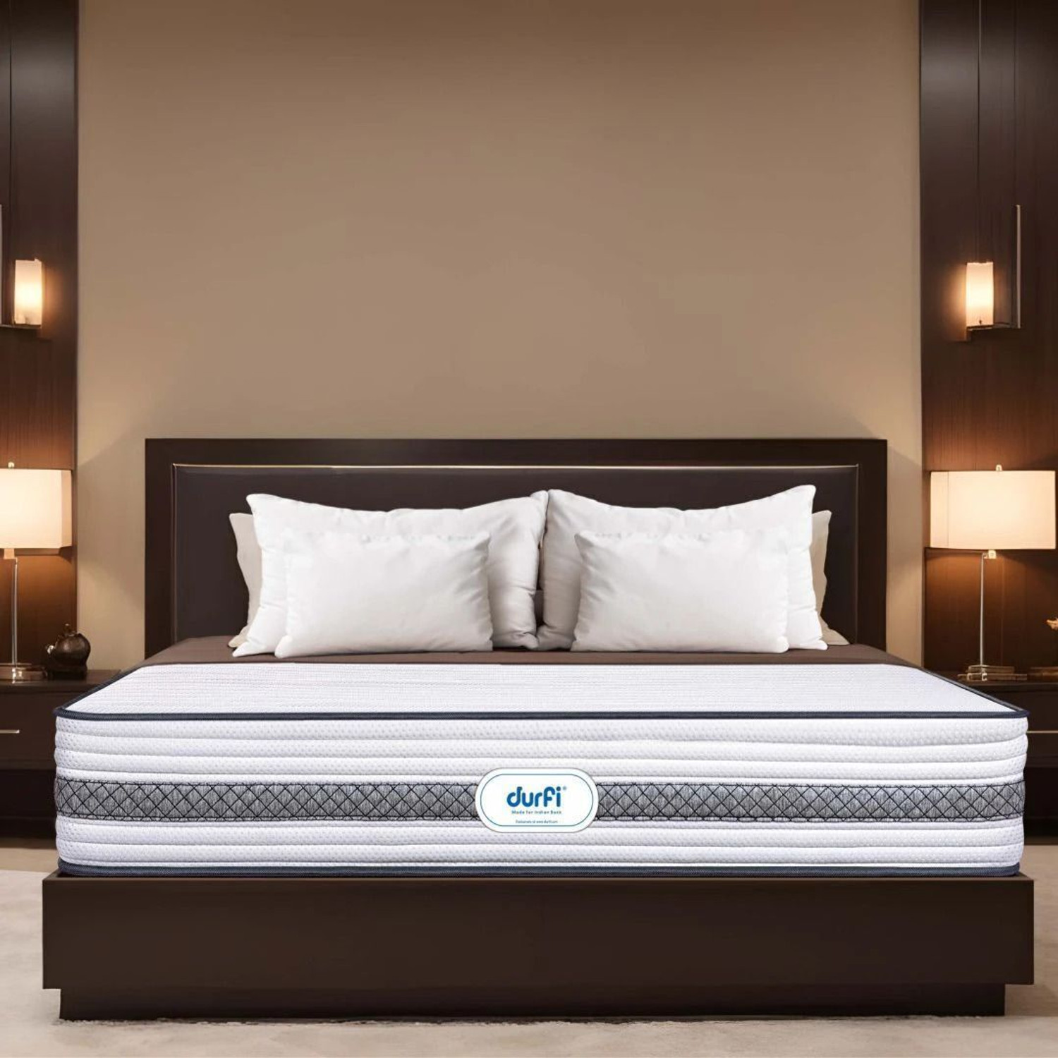 Image of Durfi Ortho Flex Hybrid 6 inch King Pocket Spring Mattress (L x W: 75 inch x 78 inch)
