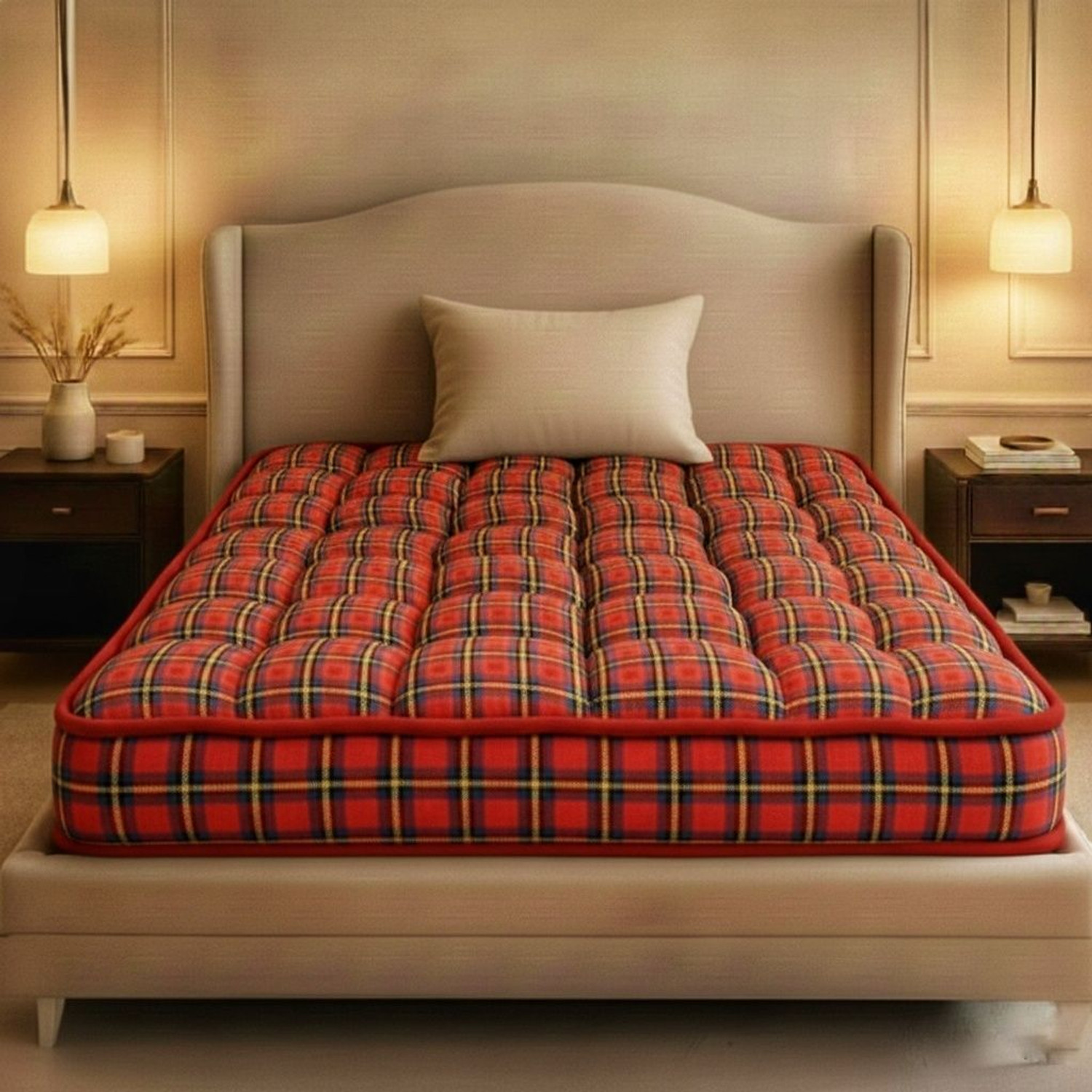 Image of Flipkart SmartBuy new 6x6 5 inch King Cotton Mattress (L x W: 72 inch x 72 inch)