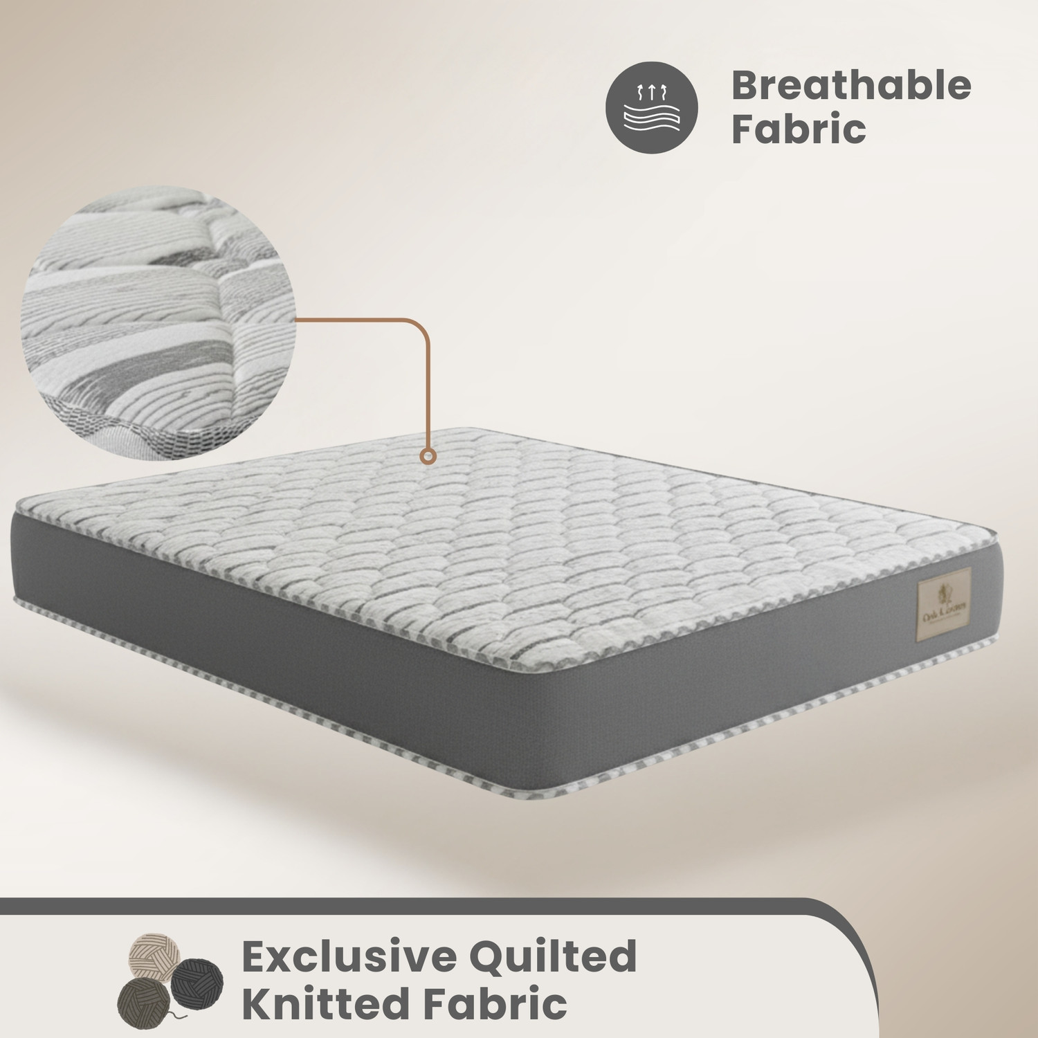 Image of Oak&Loom Comfort Knitted Fabric 4 inch Single EPE Foam Mattress (L x W: 72 inch x 30 inch)