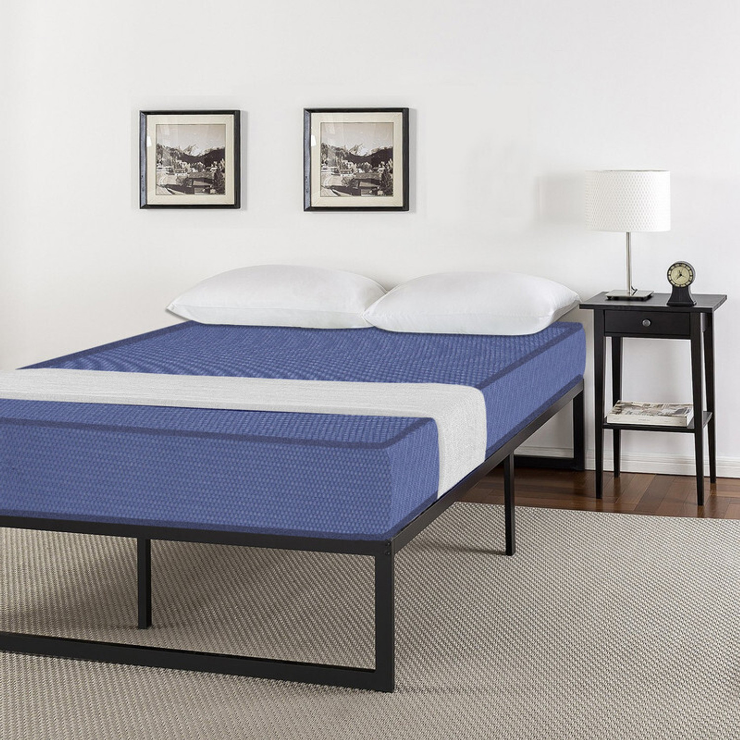Image of ssb Solid Wood Queen Bed, 80 cm x 150 cm (2.62 ft x 4.92 ft) (Finish Color - brown, Delivery Condition - Pre-assembled)