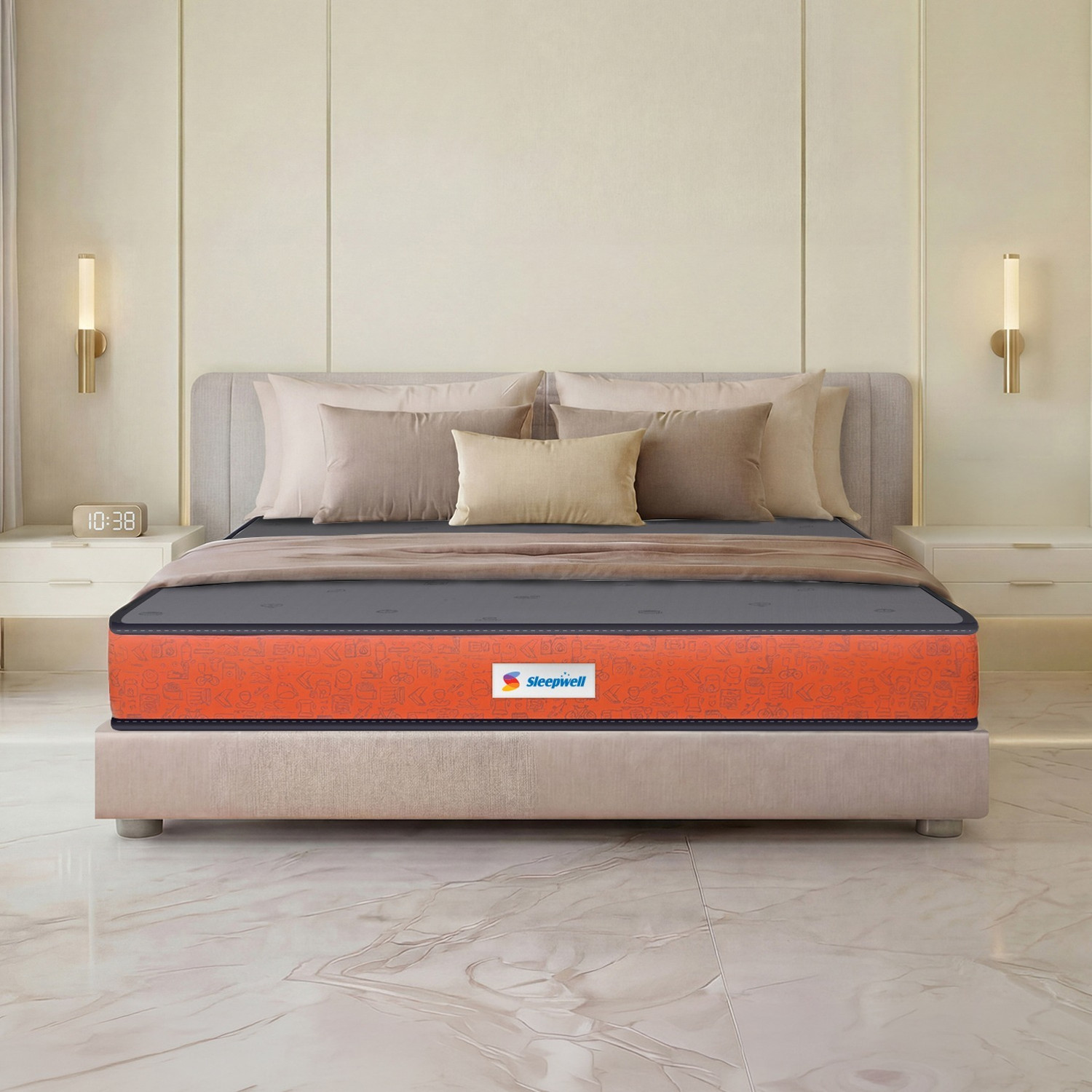 Image of Sleepwell Cheer Mattress 6 inch King PU Foam Mattress (L x W: 78 inch x 72 inch)