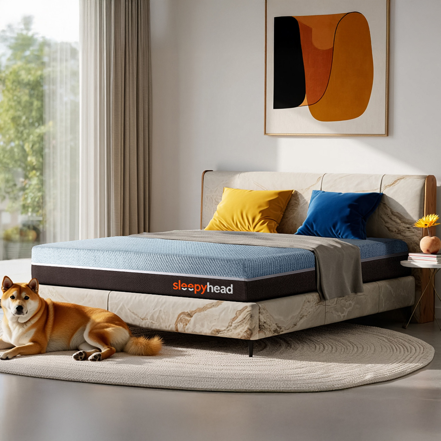 Image of SOFTLINE Hybrid Latex Orthopedic Mattress | Latex Foam Comfort | Spine & Back Support 6 inch Single High Density (HD) Foam Mattress (L x W: 75 inch x 72 inch)