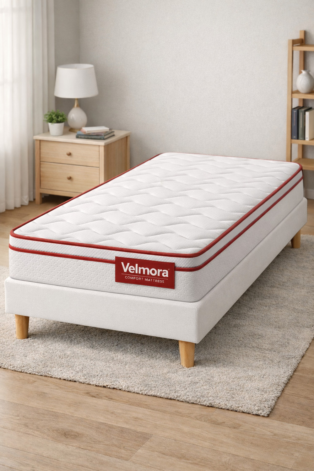 Image of KGF Orthopedic Hard & Soft Dual Flip Reversible 4 inch Single High Resilience (HR) Foam Mattress (L x W: 75 inch x 36 inch)