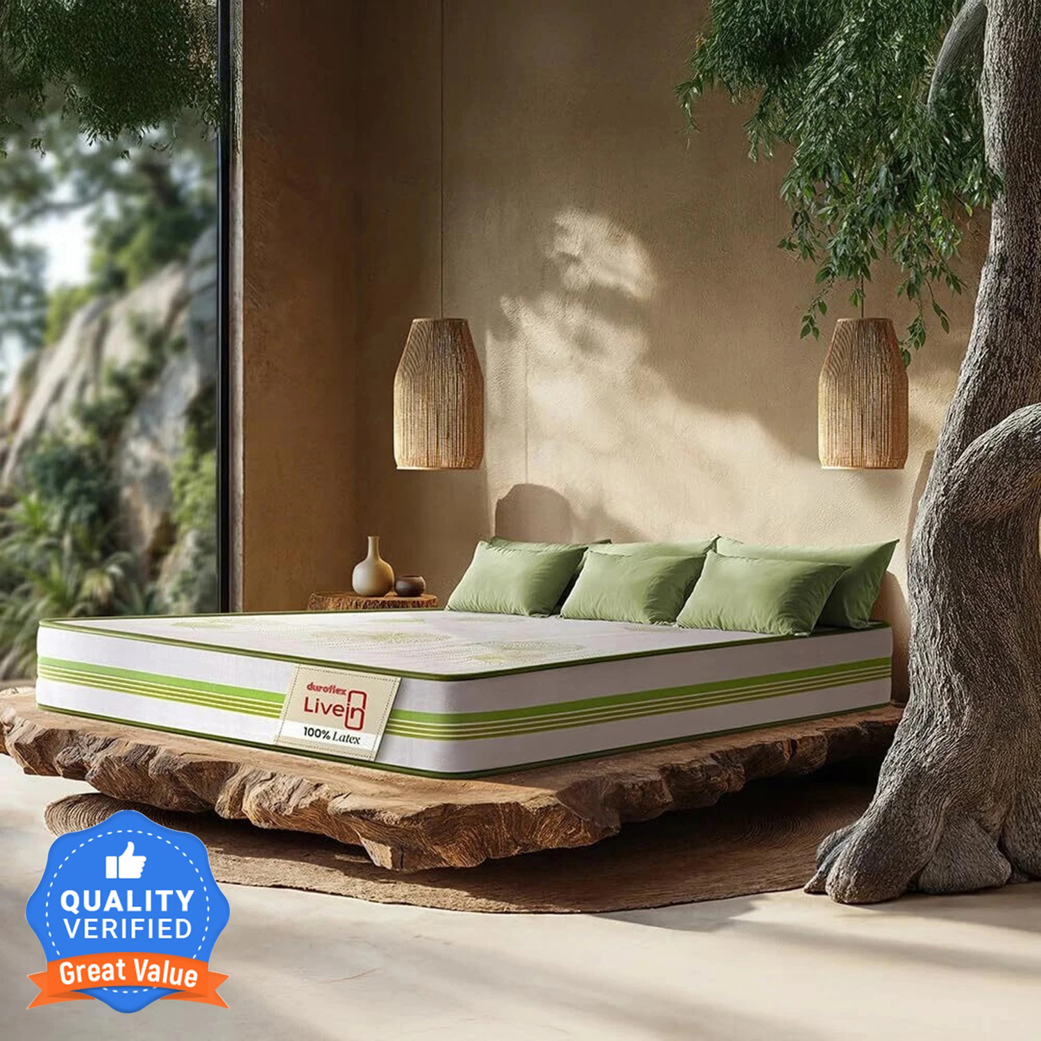 Image of DUROFLEX Strength Plus Duropedic with Doctor Recommended, 5 Zone Dual Density Orthopedic 6 + 2 inch King Coir Mattress (L x W: 72 inch x 70 inch)