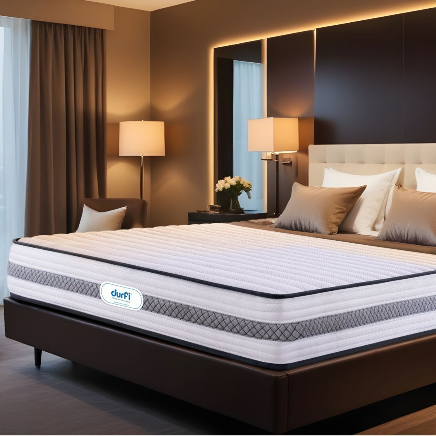 Image of Durfi Hybrid Cotton Candy Memory Foam CertiPUR-US Certified 10 inch Queen Pocket Spring Mattress (L x W: 78 inch x 60 inch)