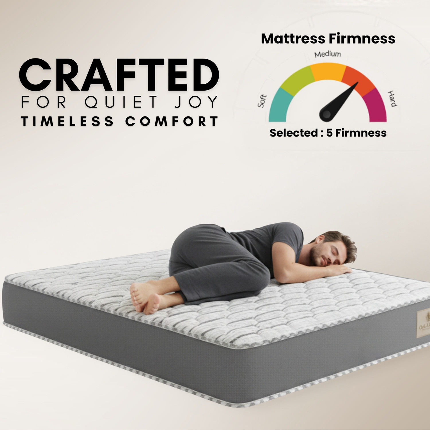 Image of Oak&Loom Comfort Knitted Fabric 4 inch Single EPE Foam Mattress (L x W: 72 inch x 30 inch)