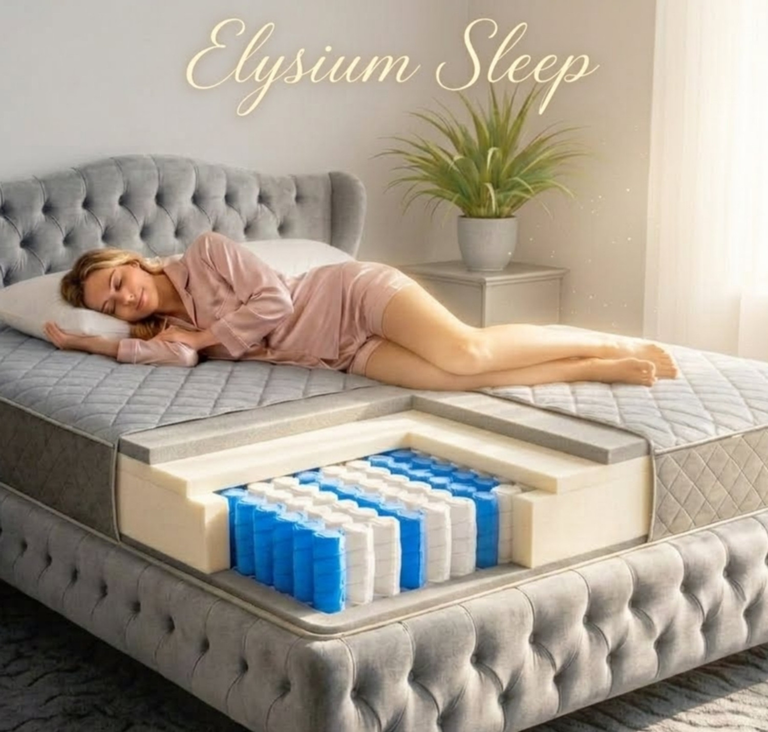 Image of Durfi Ortho Flex Hybrid 6 inch King Pocket Spring Mattress (L x W: 72 inch x 72 inch)