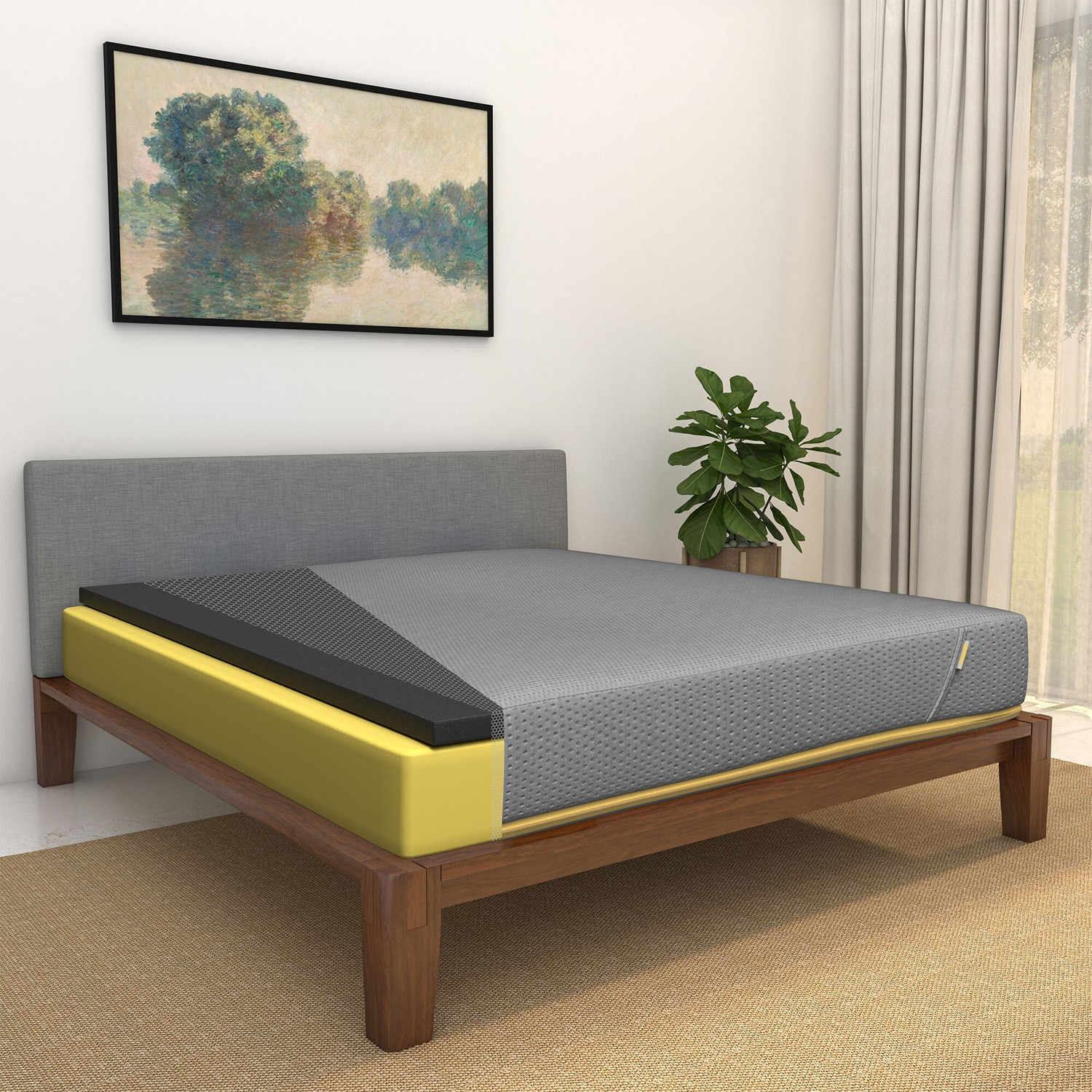 Image of SleepyCat Ortho Lite - Medium Firm Foam Mattress with Aeroflow Comfort Layer 6 inch King Latex Foam Mattress (L x W: 84 inch x 72 inch)