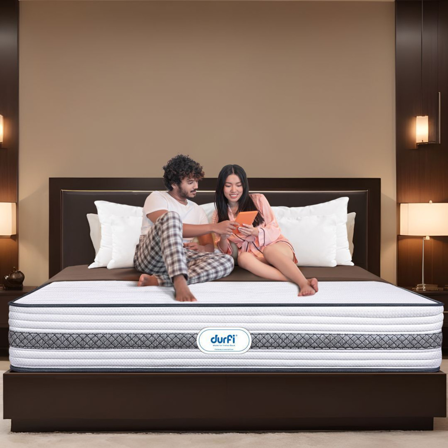 Image of Durfi Hybrid Cotton Candy Memory Foam CertiPUR-US Certified 10 inch Queen Pocket Spring Mattress (L x W: 78 inch x 60 inch)