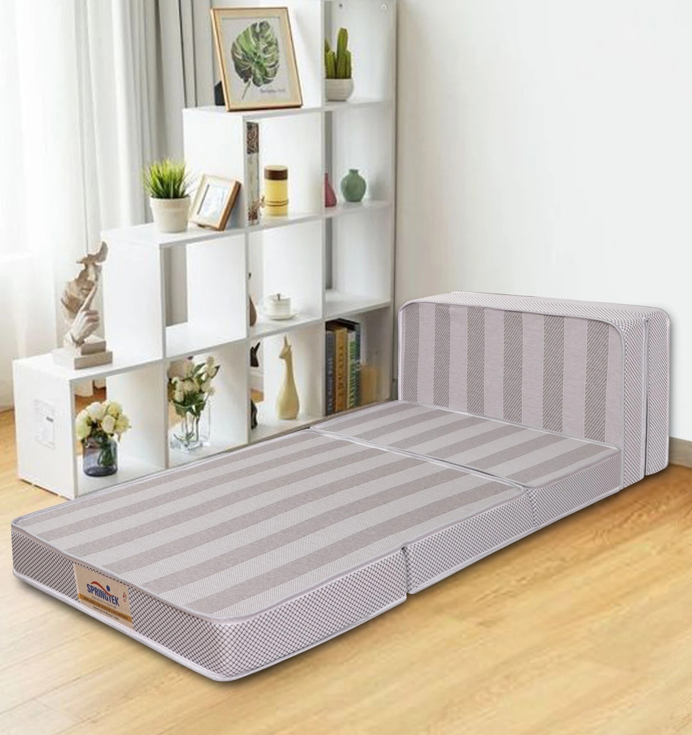 SPRINGTEK 3 Folding/Travel 4 inch Queen PU Foam Mattress Price in India - Buy SPRINGTEK 3 Folding/Travel 4 inch Queen PU Foam Mattress online at Flipkart.com