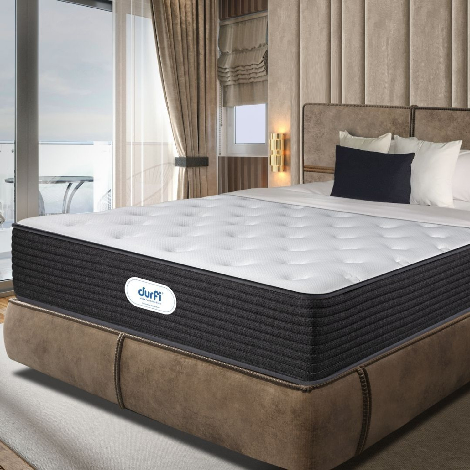 Image of Durfi Ortho Flex Hybrid 8 inch King Pocket Spring Mattress (L x W: 72 inch x 70 inch)
